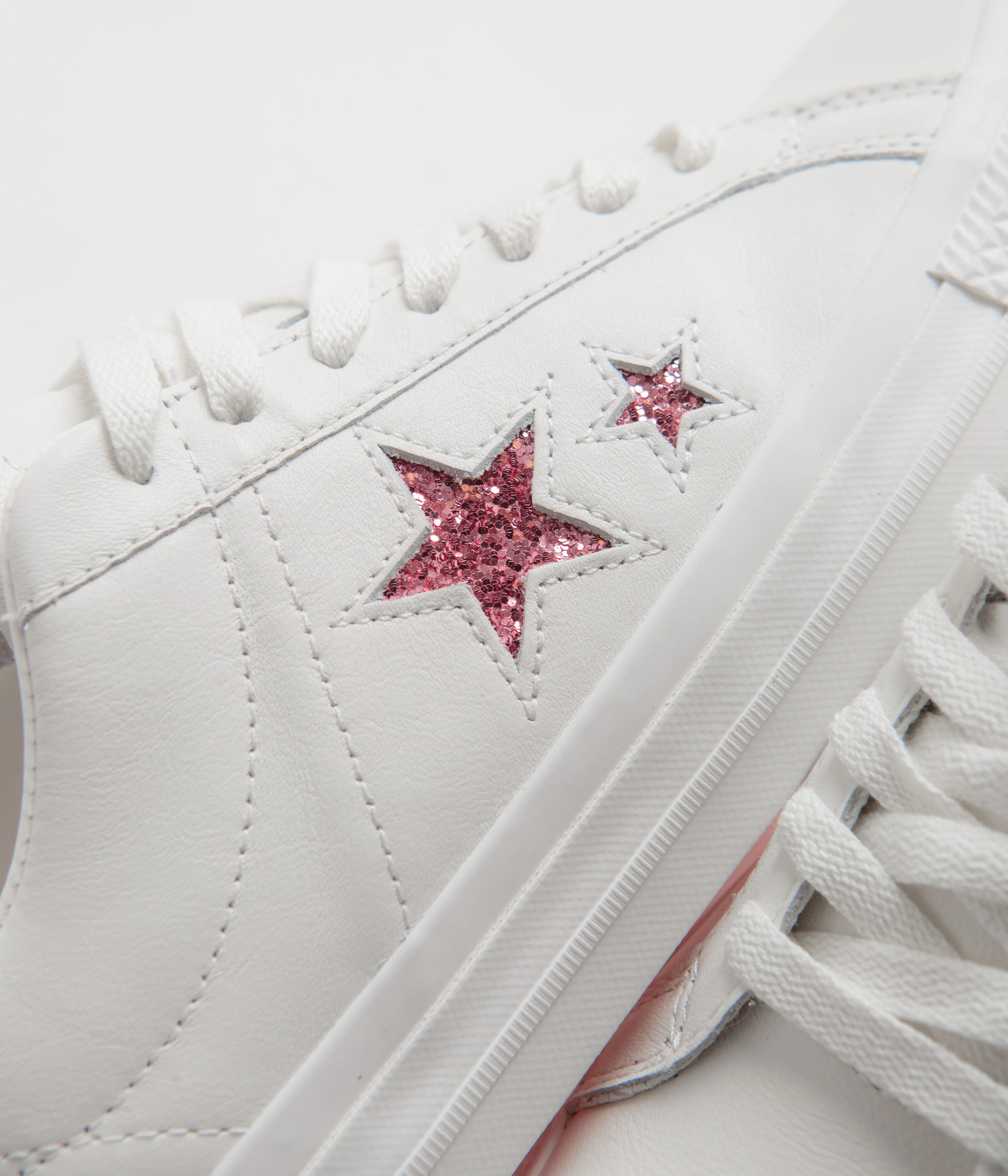 Converse x Turnstile One Star Pro Ox Shoes - White / Pink / White - Image 3