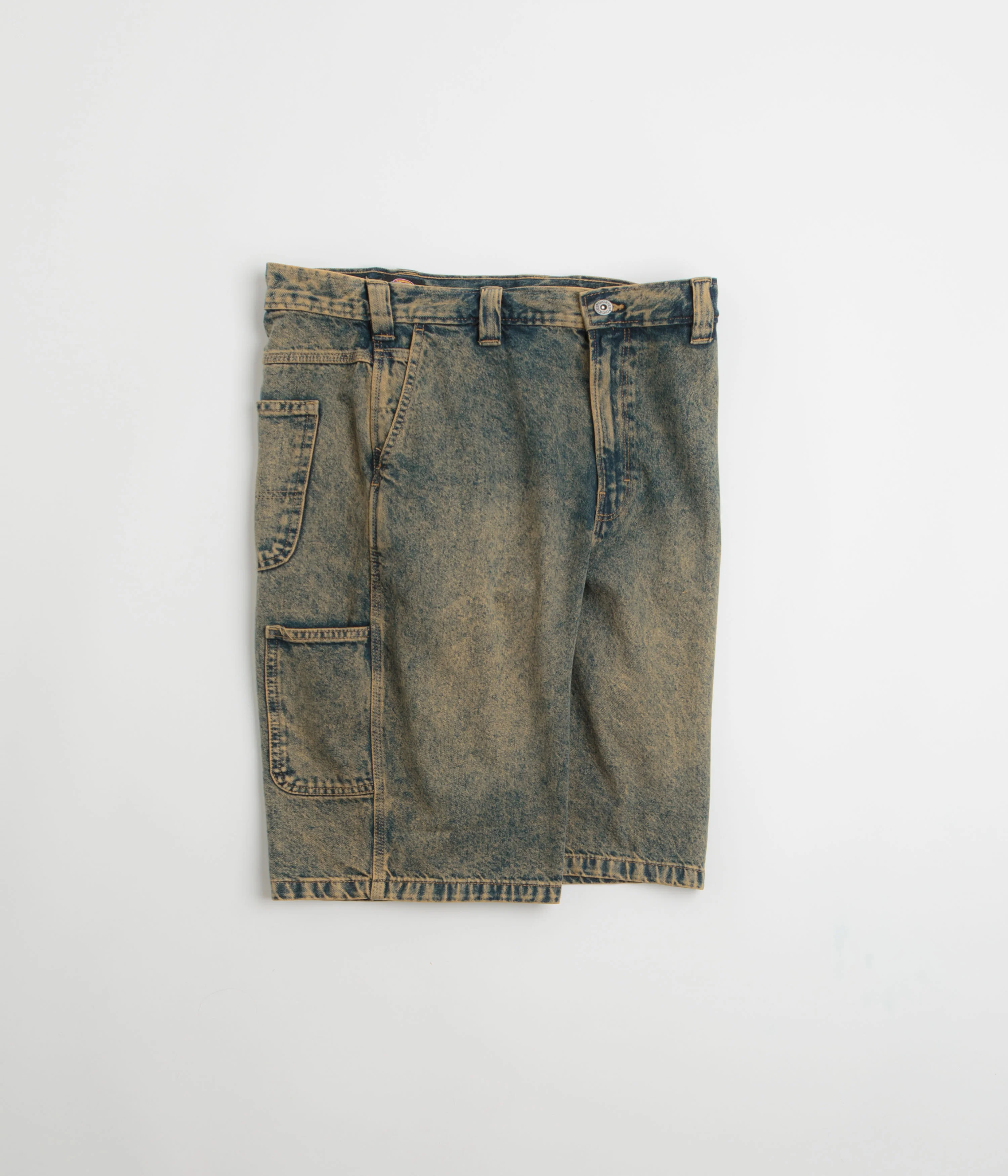 Dickies Madison Denim Shorts - Yellow Fade Indigo - Image 2