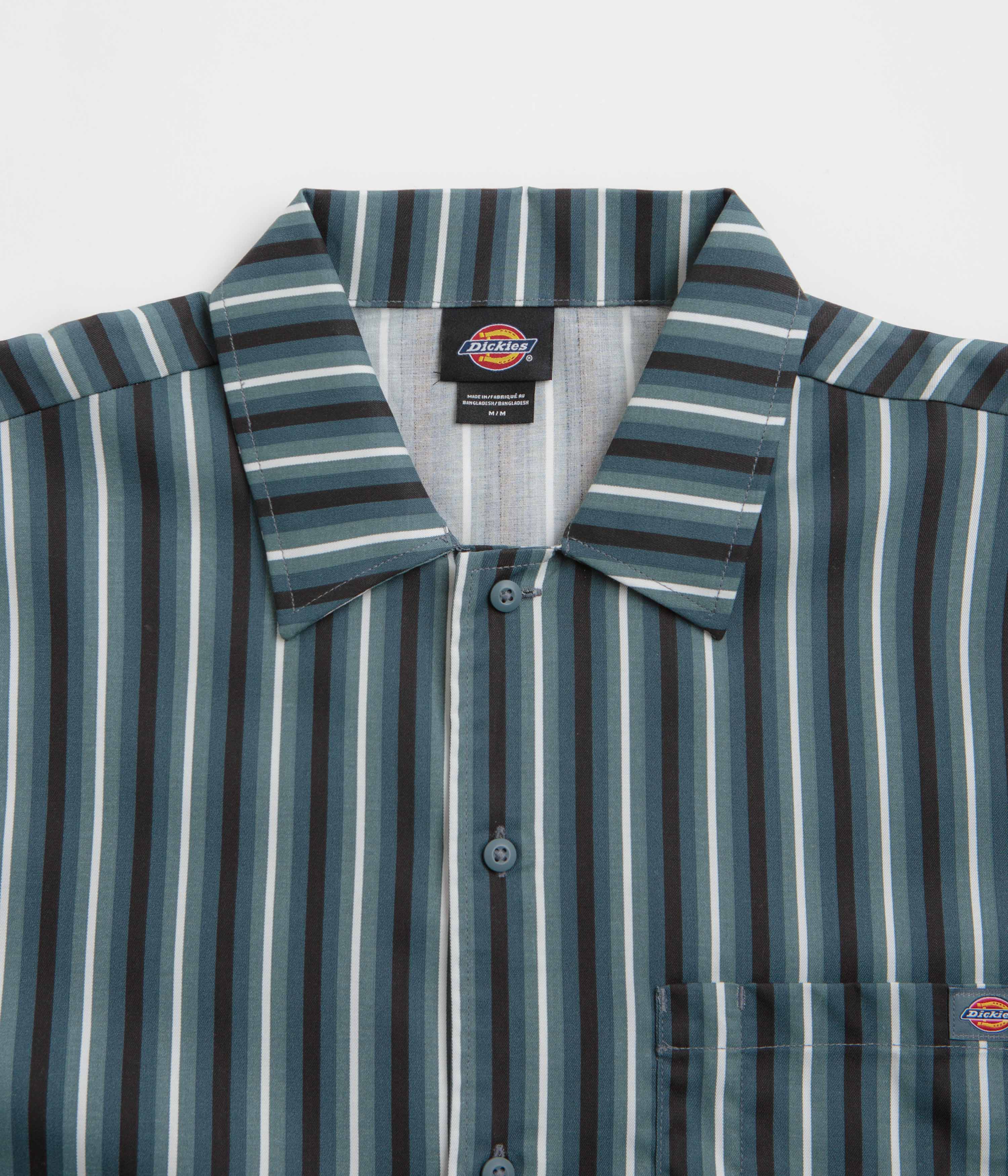 Dickies Multi Stripe Work Short Sleeve Shirt - Stormy Weather - Image 3