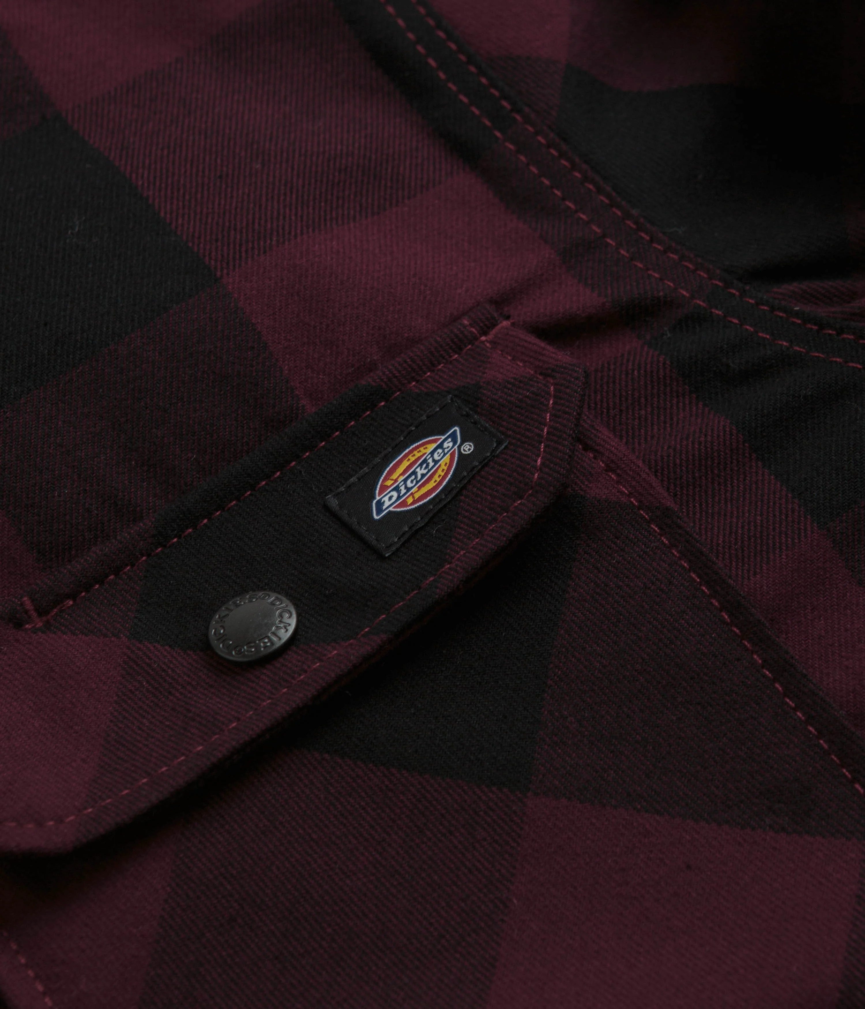 Dickies Sherpa Lined Sacramento Shirt - Maroon - Image 5