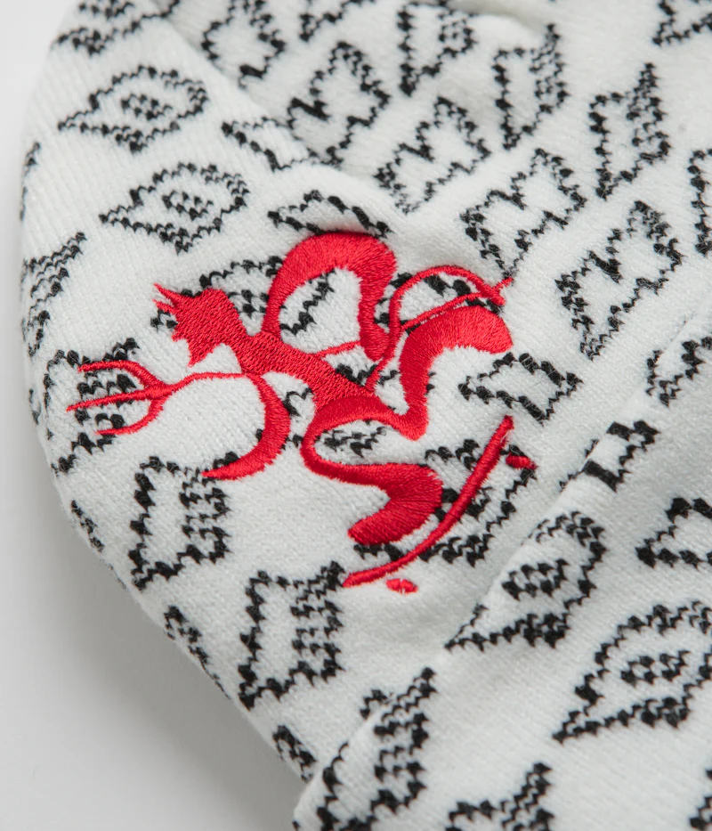 Dime Chopper Fold Beanie - White - Image 2