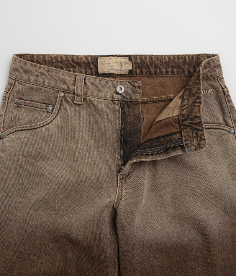 Dime Classic Baggy Jeans - Dipped Sandblasted Brown - Image 5