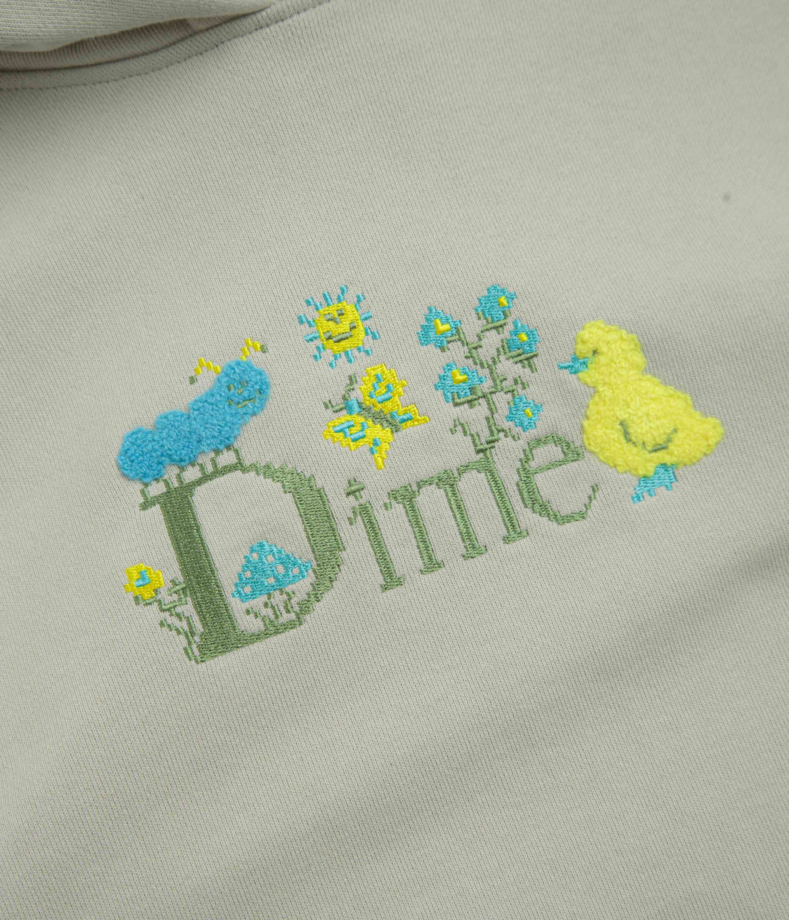 Dime Classic Cross Stitch Hoodie - Charcoal Moss - Image 3