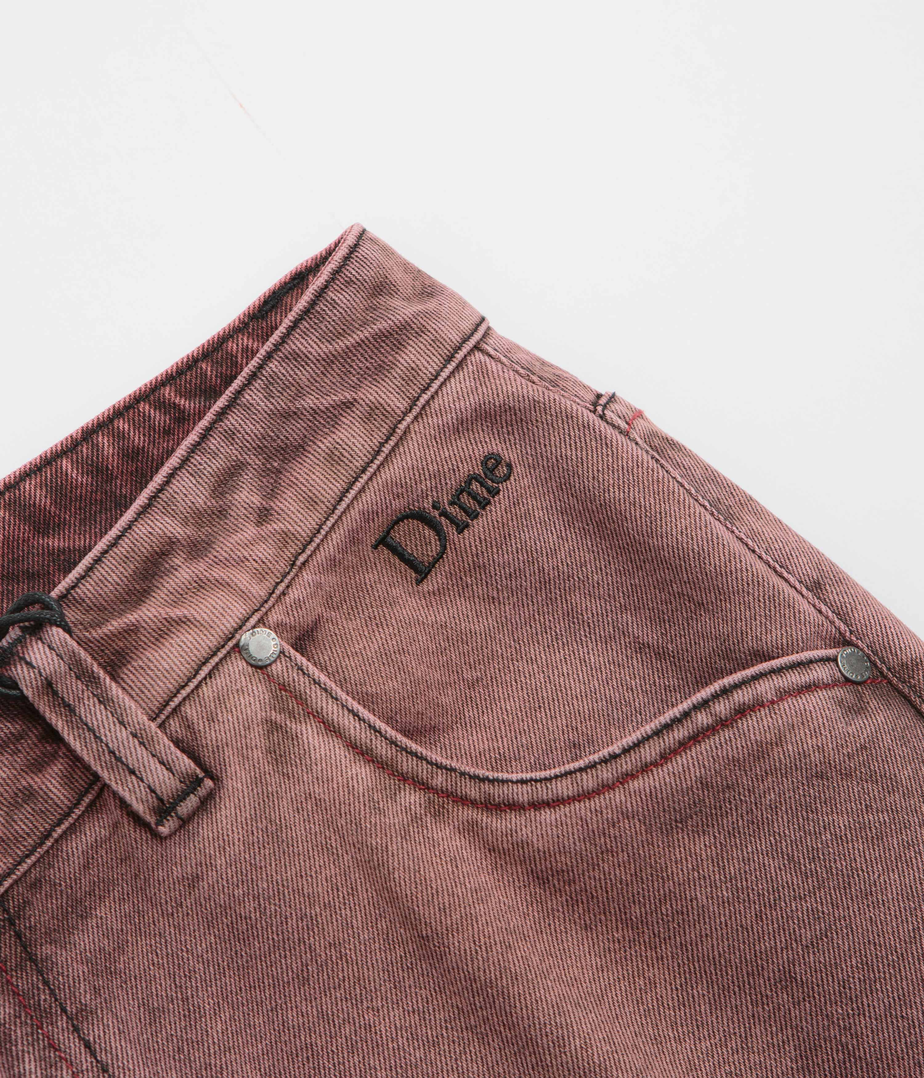 Dime Classic Relaxed Jeans - Dipped Sandblasted Burgundy - Image 7