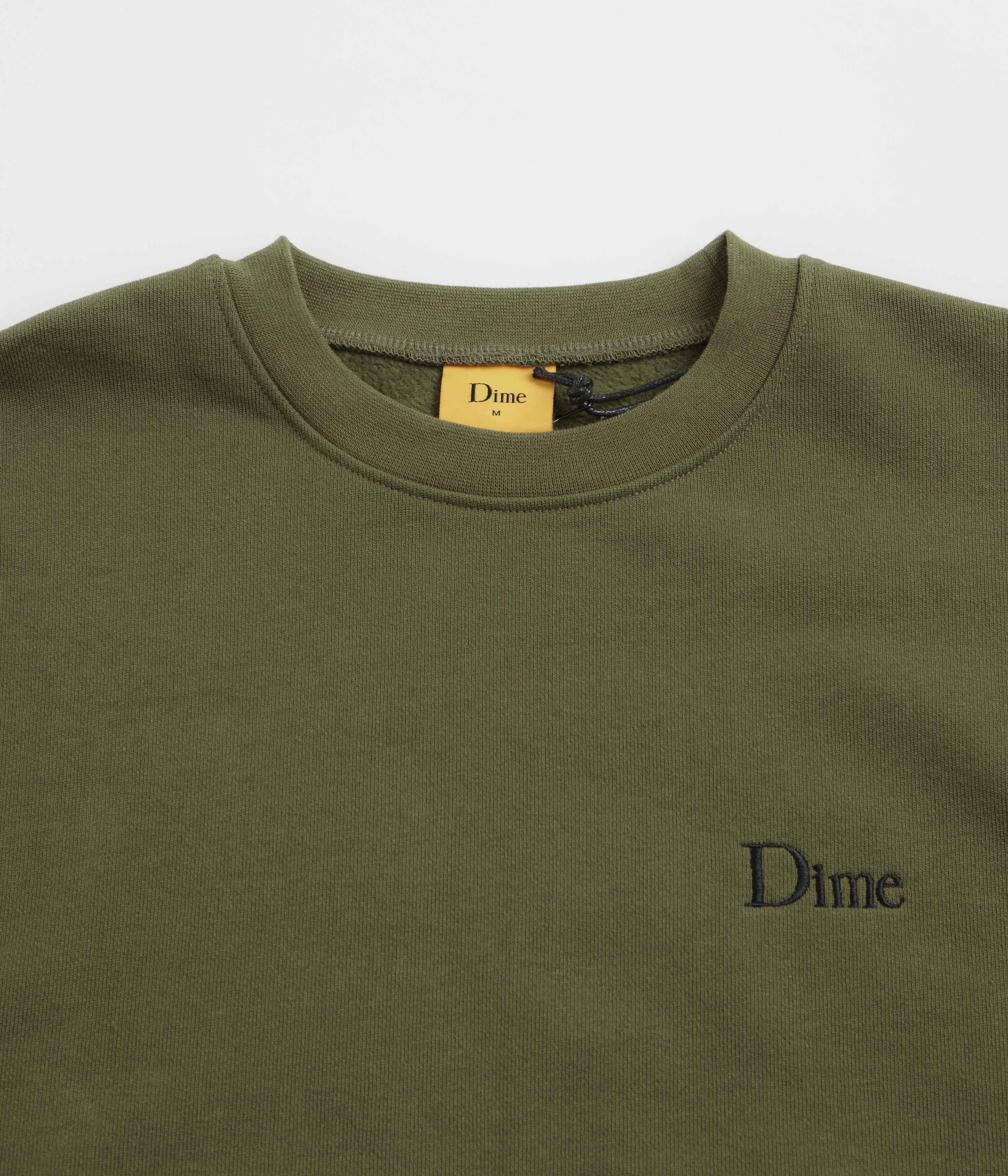 Dime Classic Small Logo Crewneck Sweatshirt - Dark Olive - Image 4