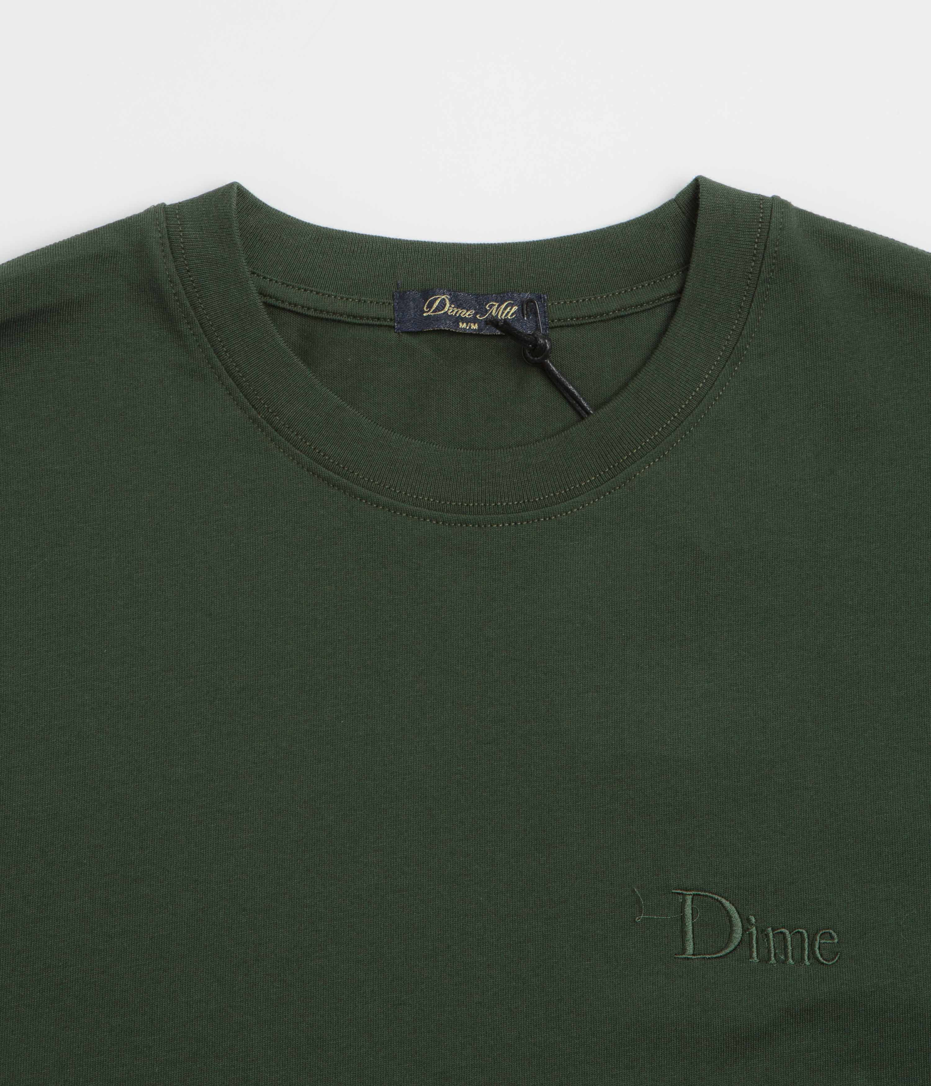 Dime Classic Small Logo T-Shirt - Forest Green - Image 2