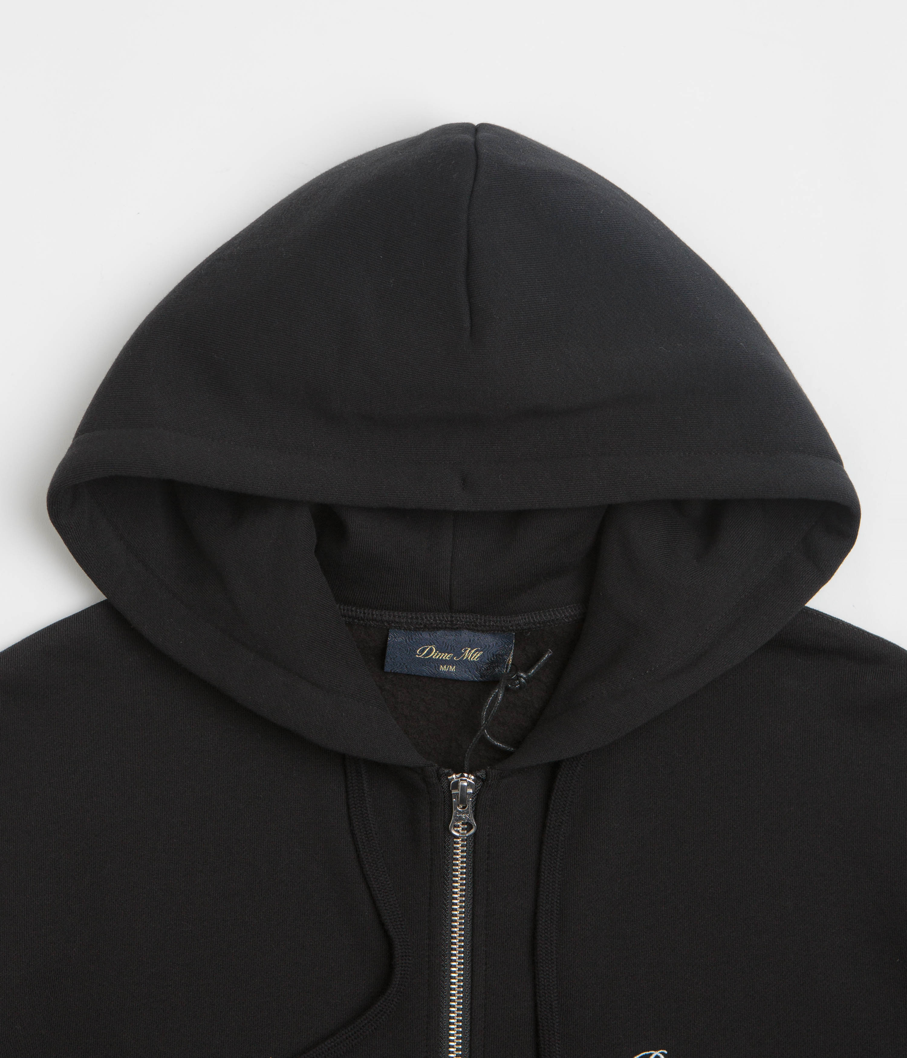 Dime Cursive Full Zip Hoodie - Black - Image 3