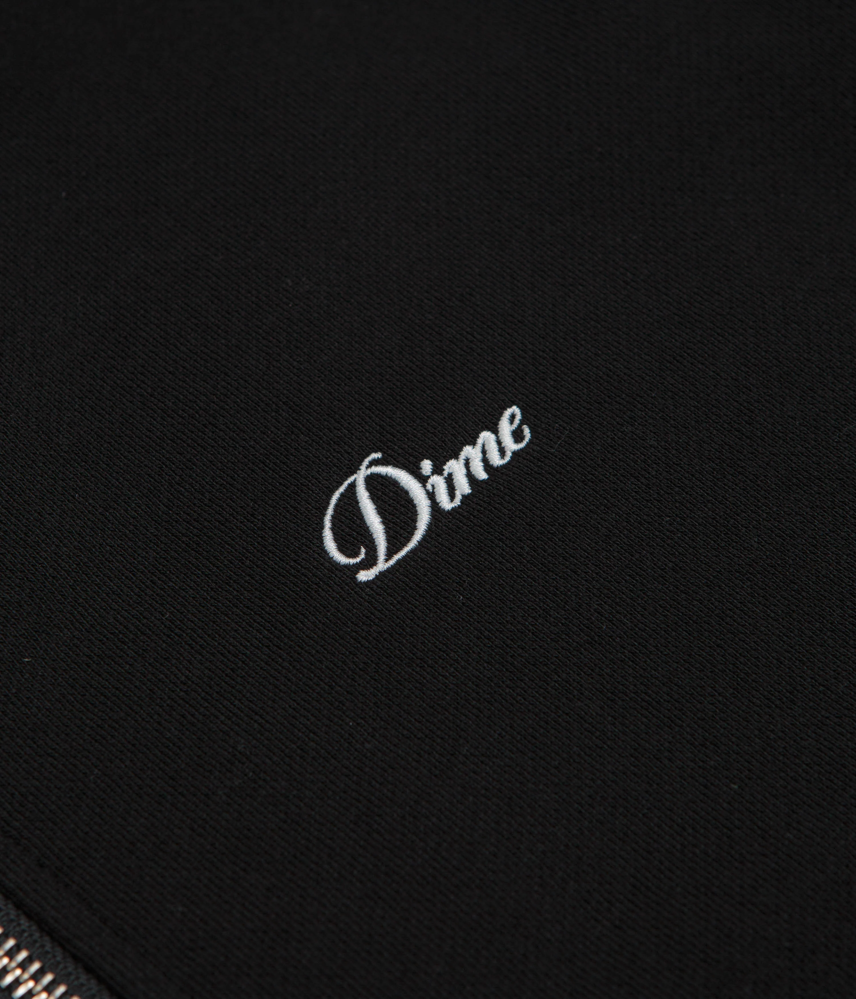 Dime Cursive Full Zip Hoodie - Black - Image 4