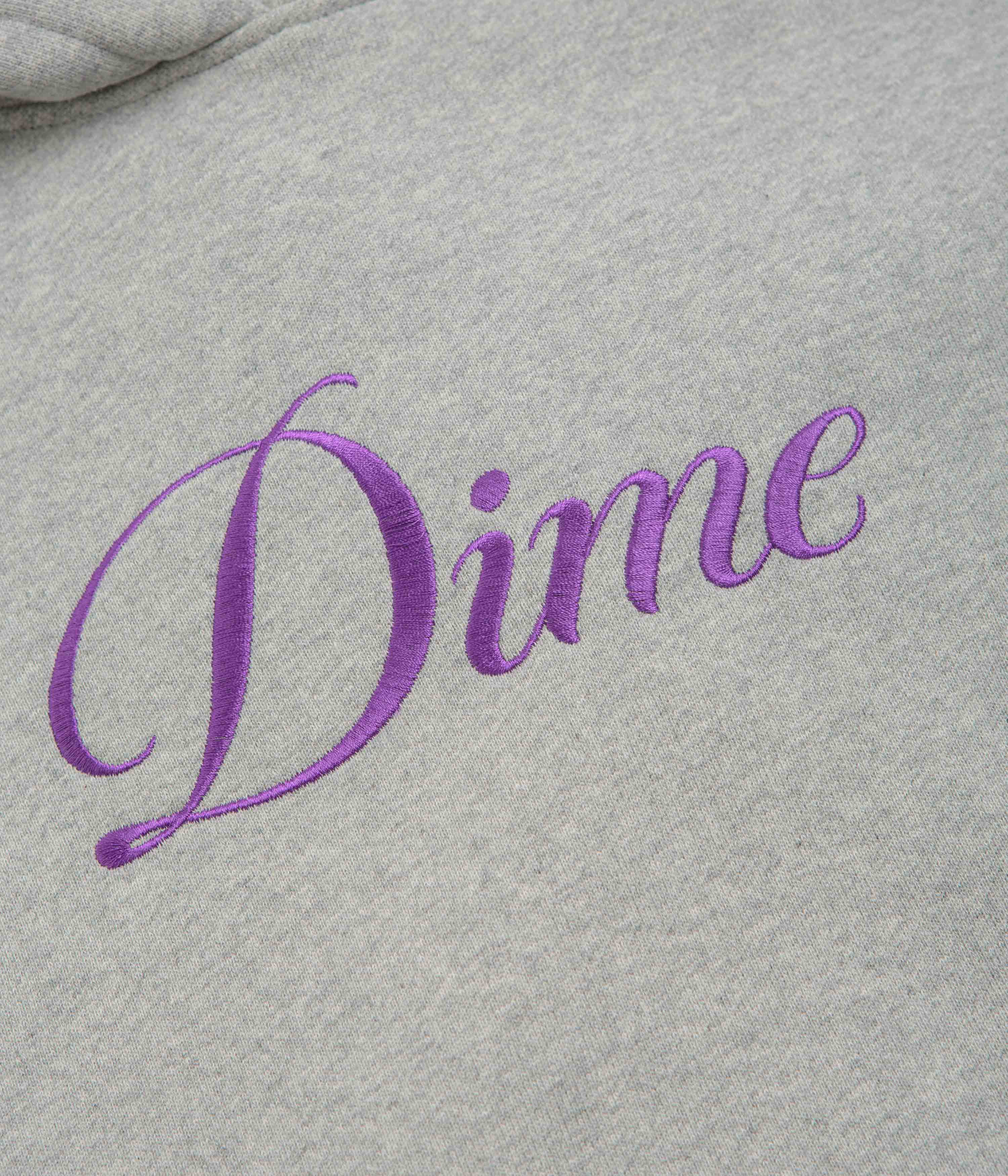 Dime Cursive Hoodie - Heather Grey - Pink - Image 3