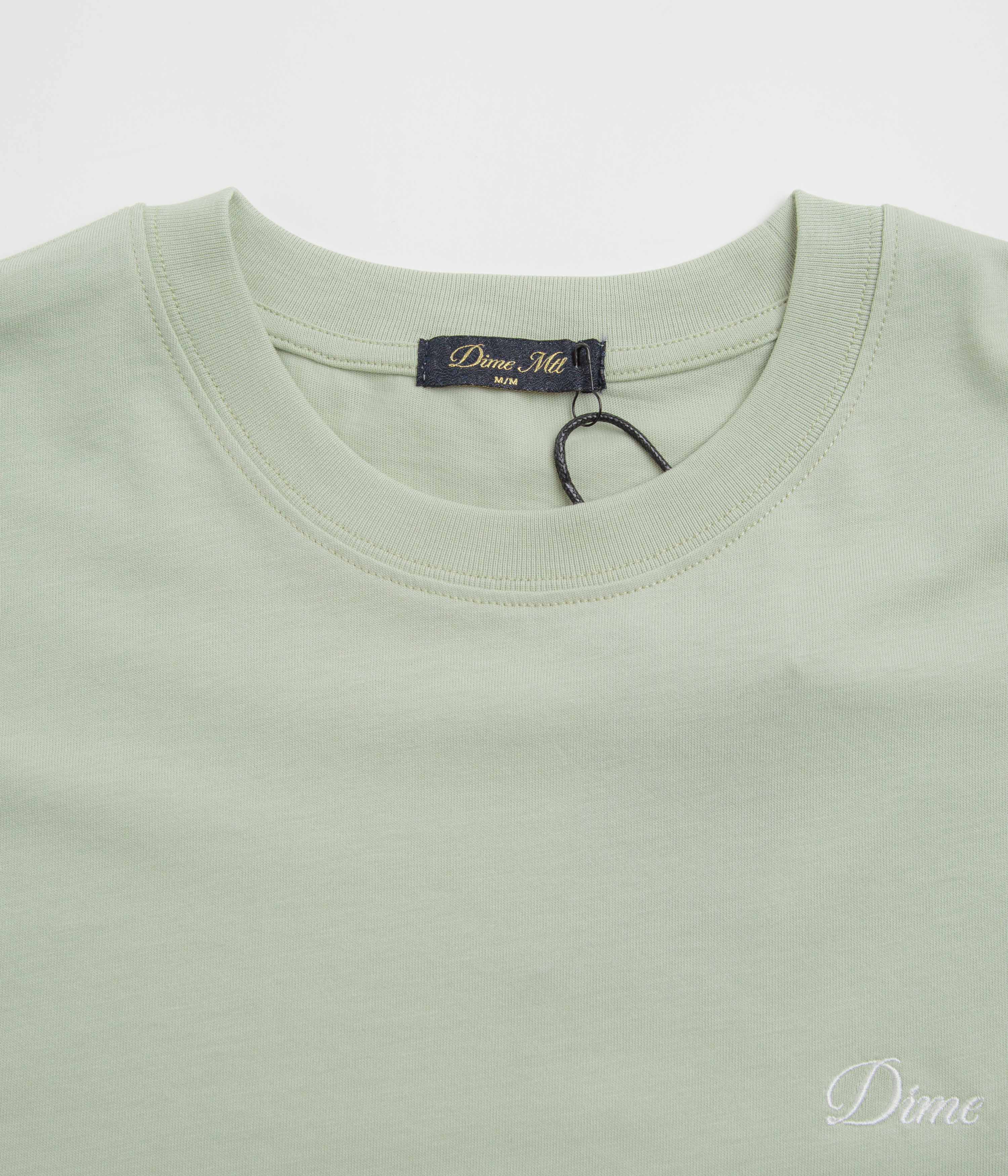 Dime Cursive Small Logo T-Shirt - Charcoal Moss - Image 3