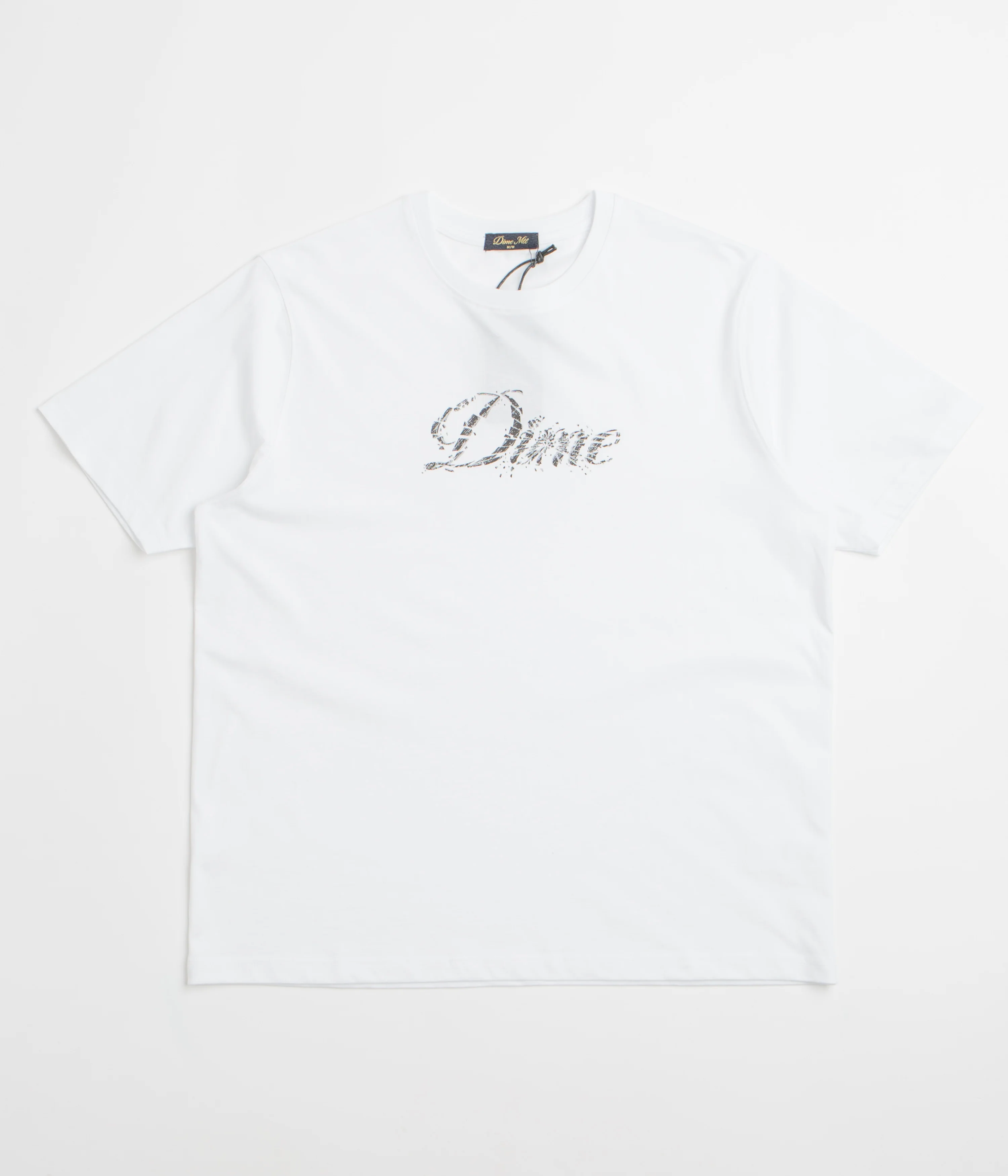 Dime Cursive Smashed T-Shirt - White