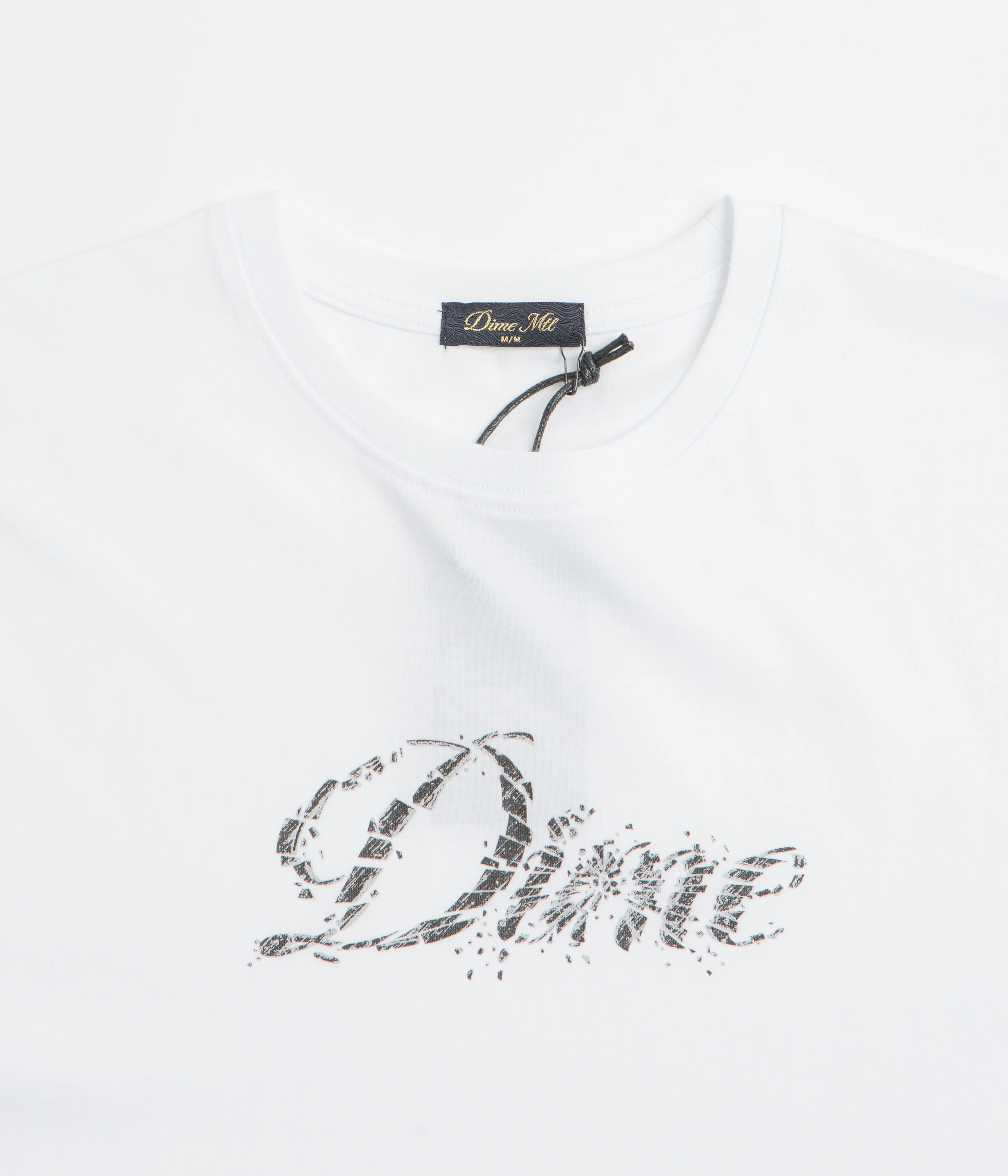 Dime Cursive Smashed T-Shirt - White - Image 2