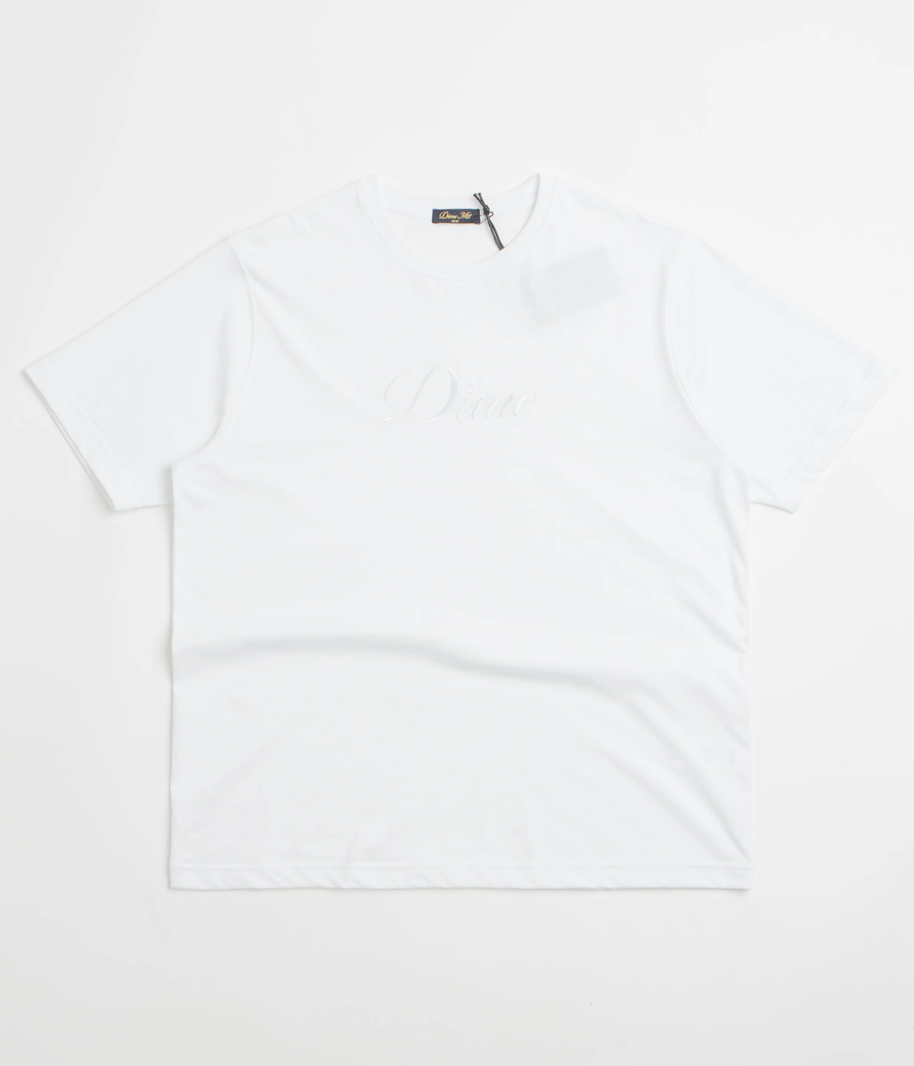 Dime Cursive T-Shirt - White / Grey