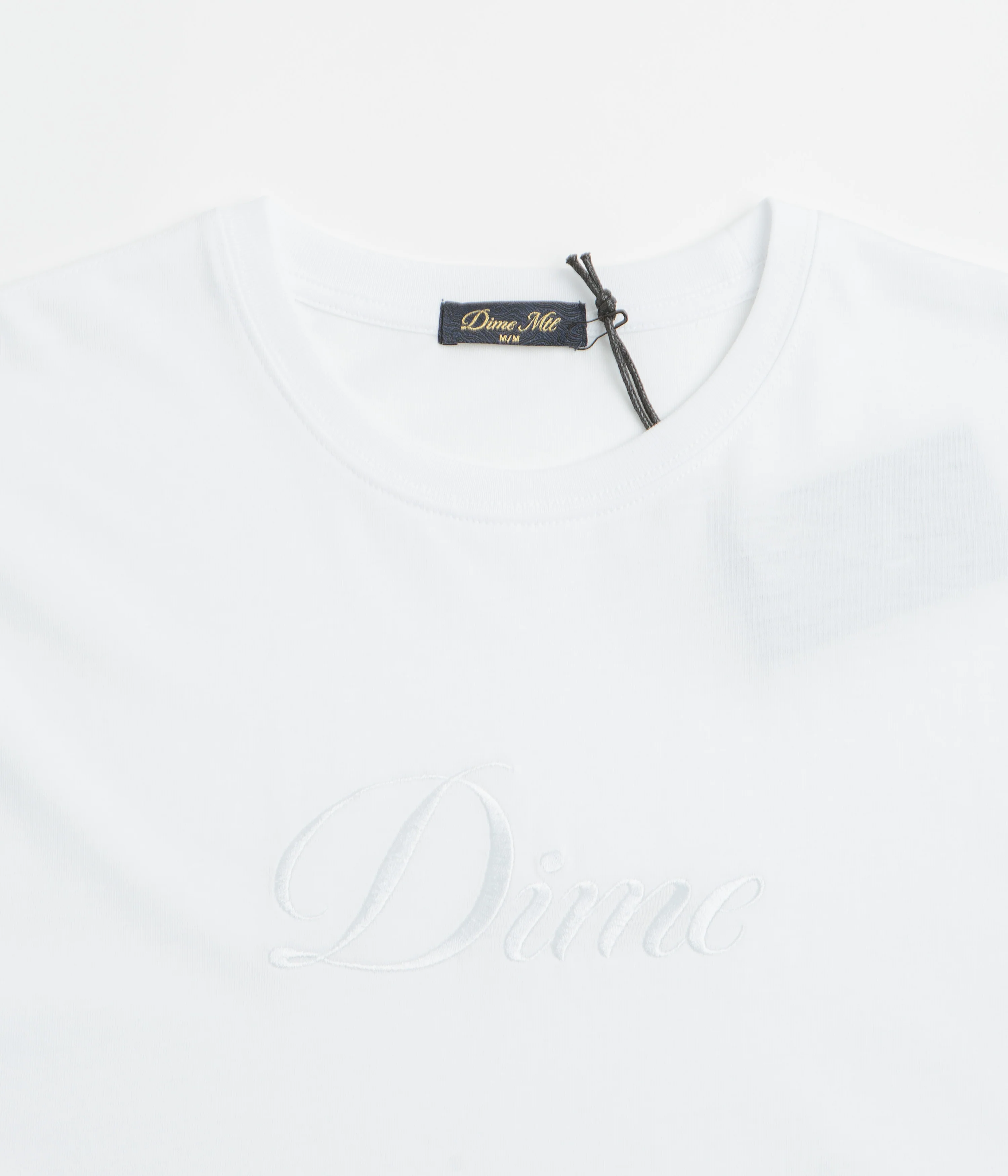 Dime Cursive T-Shirt - White / Grey - Image 2