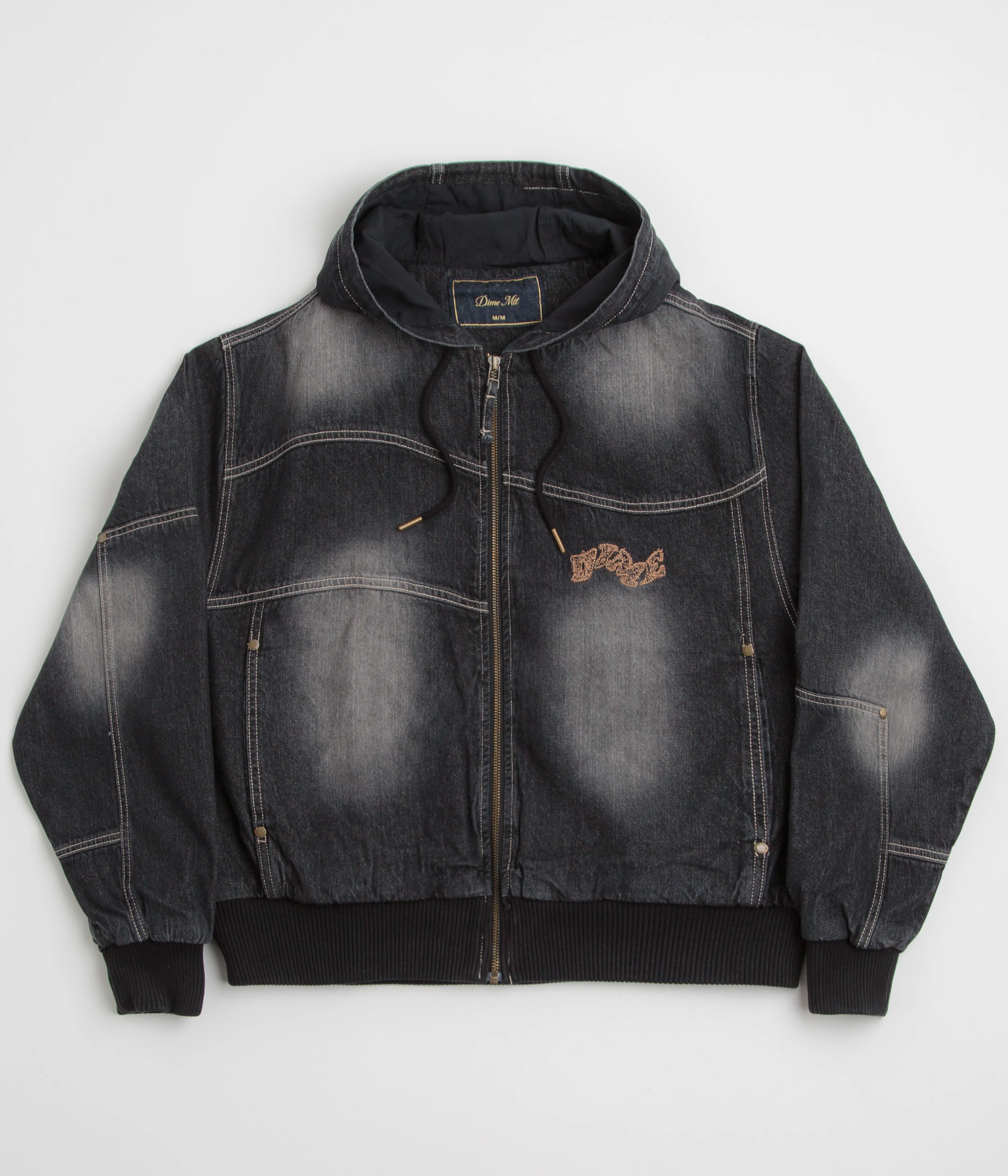 Dime Hooded Utility Jacket - Sandblasted Black