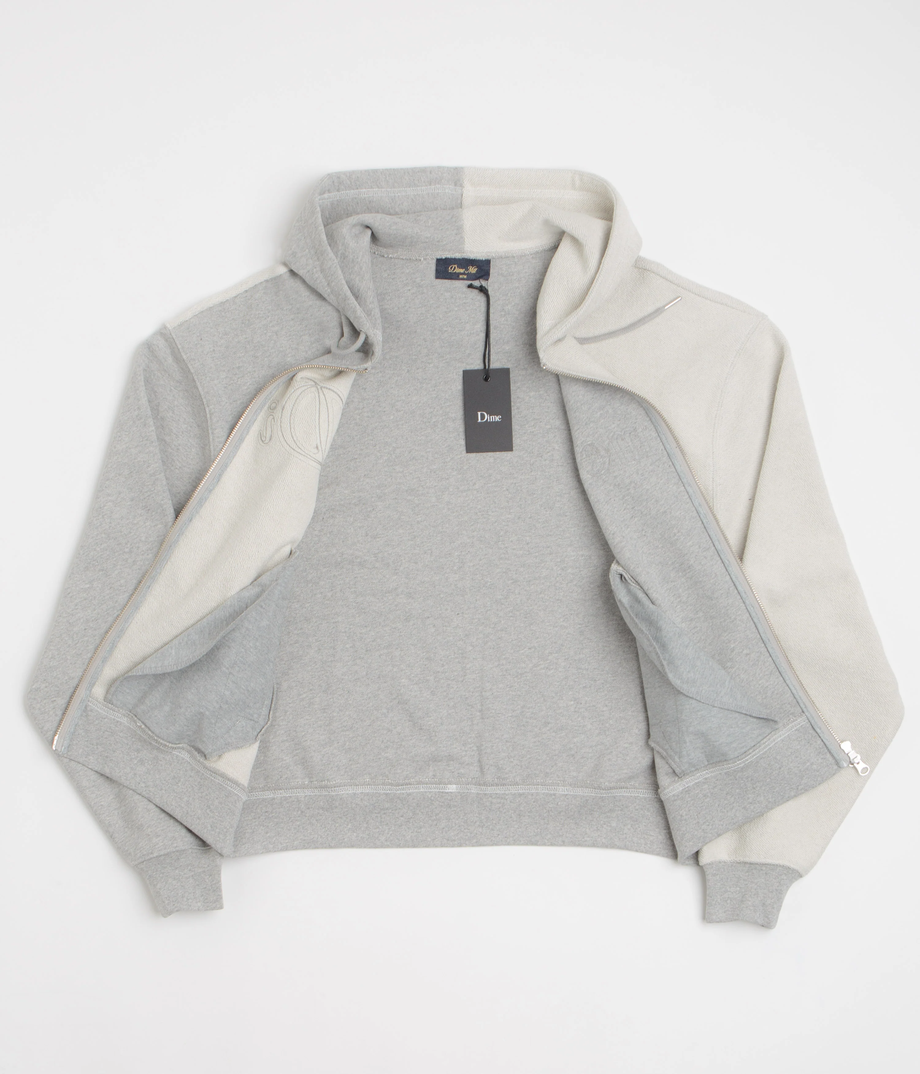 Dime Reverse French Terry Full Zip Hoodie - Heather Grey - Image 2