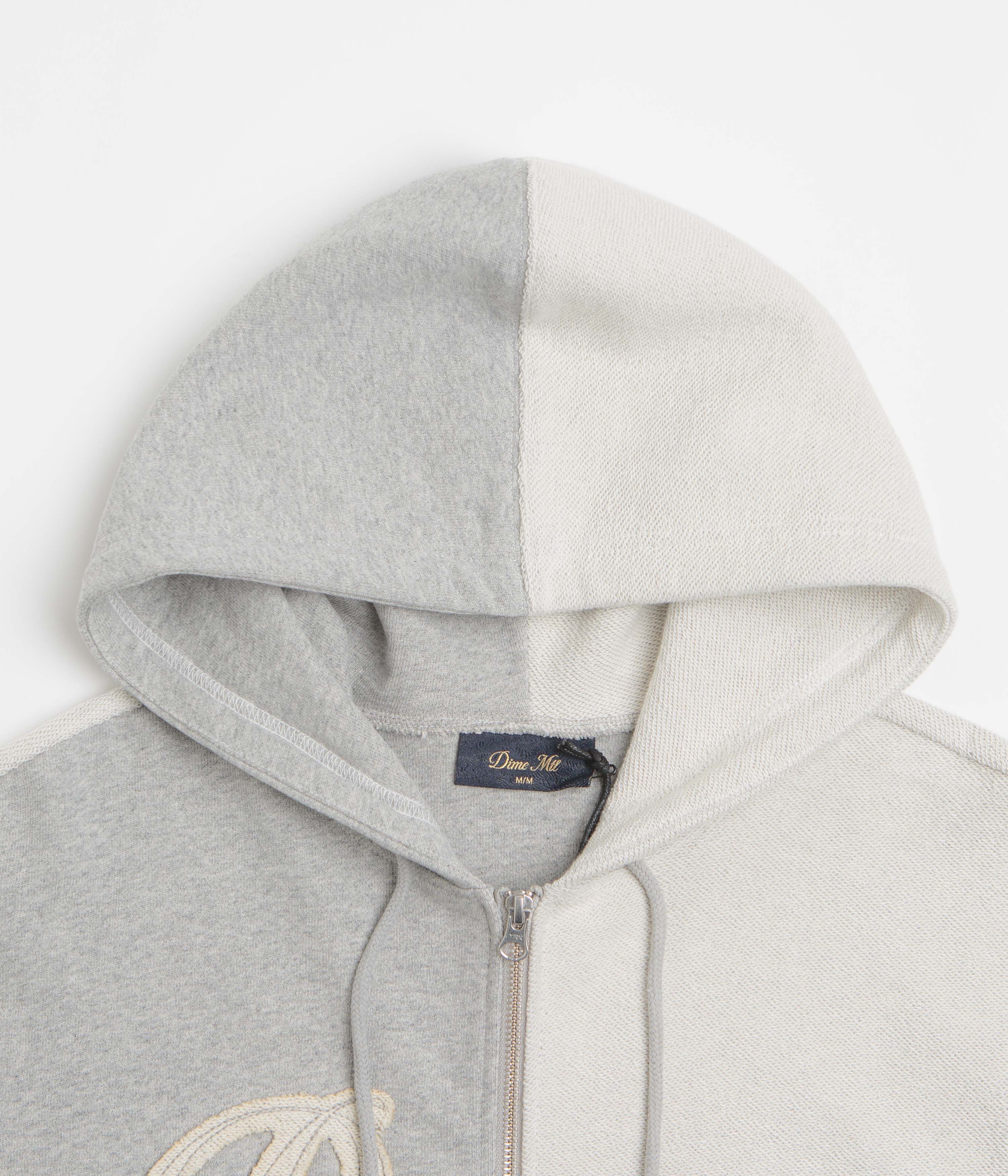 Dime Reverse French Terry Full Zip Hoodie - Heather Grey - Image 3