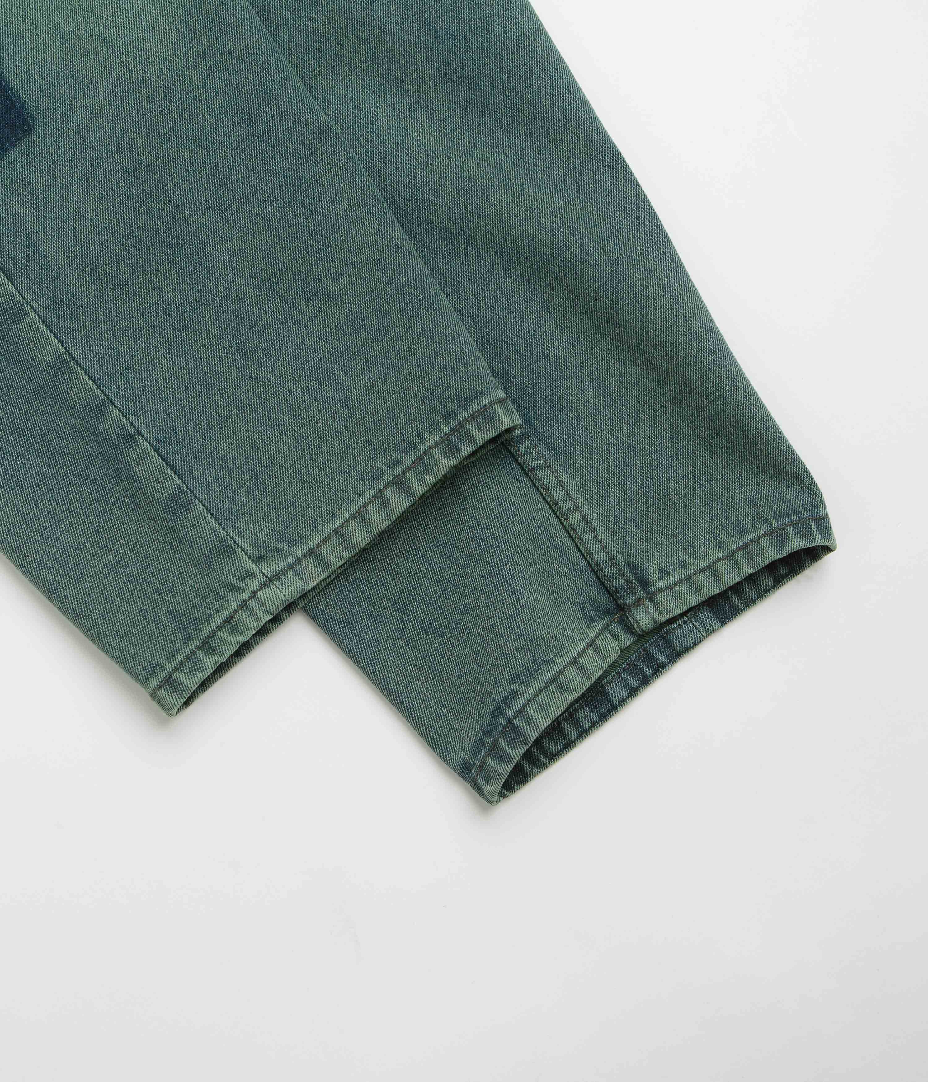 Dime Striped Classic Baggy Denim Pants - Distressed Green - Image 11