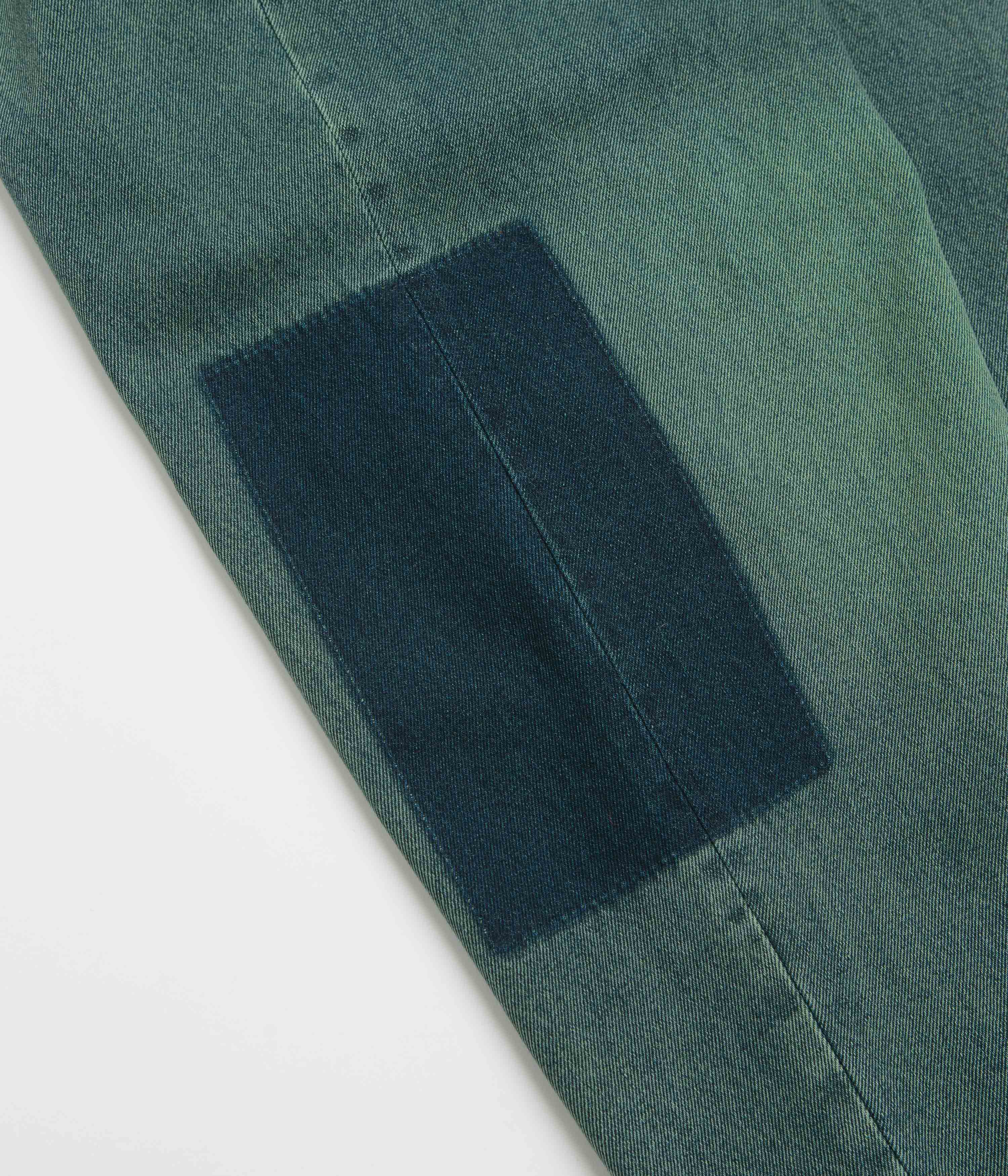 Dime Striped Classic Baggy Denim Pants - Distressed Green - Image 9