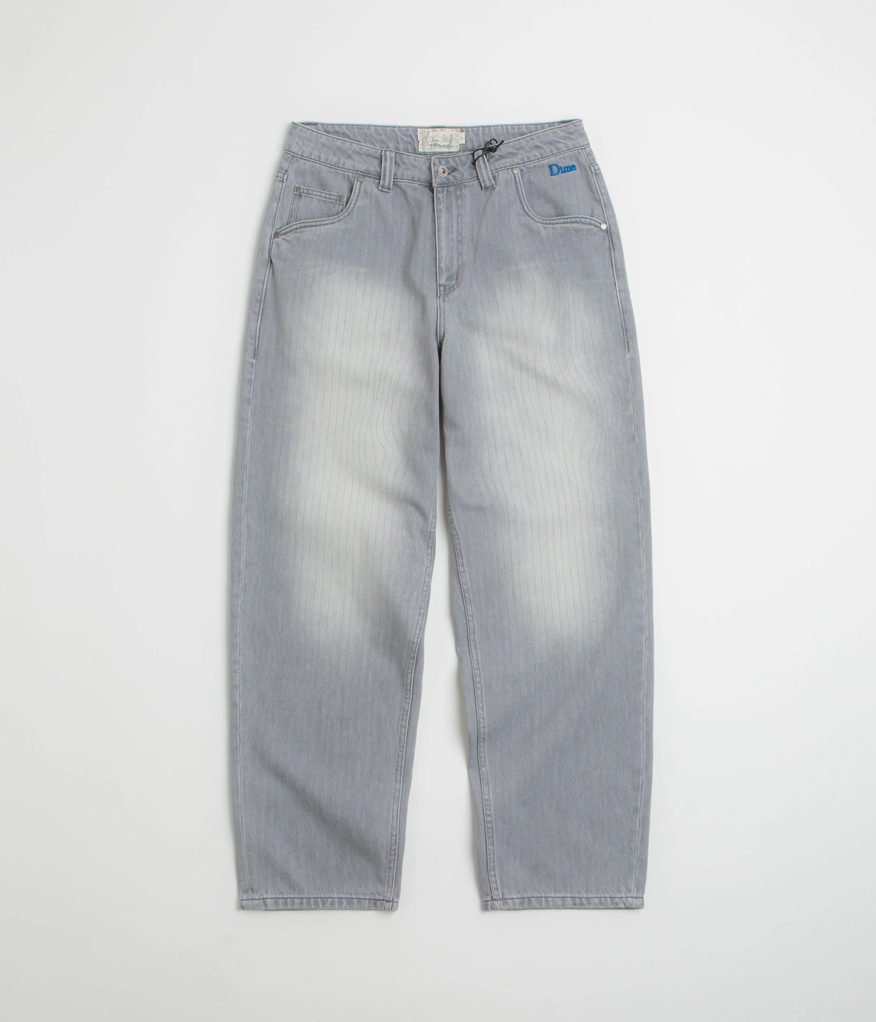 Dime Striped Classic Baggy Denim Pants - Sandblasted Grey