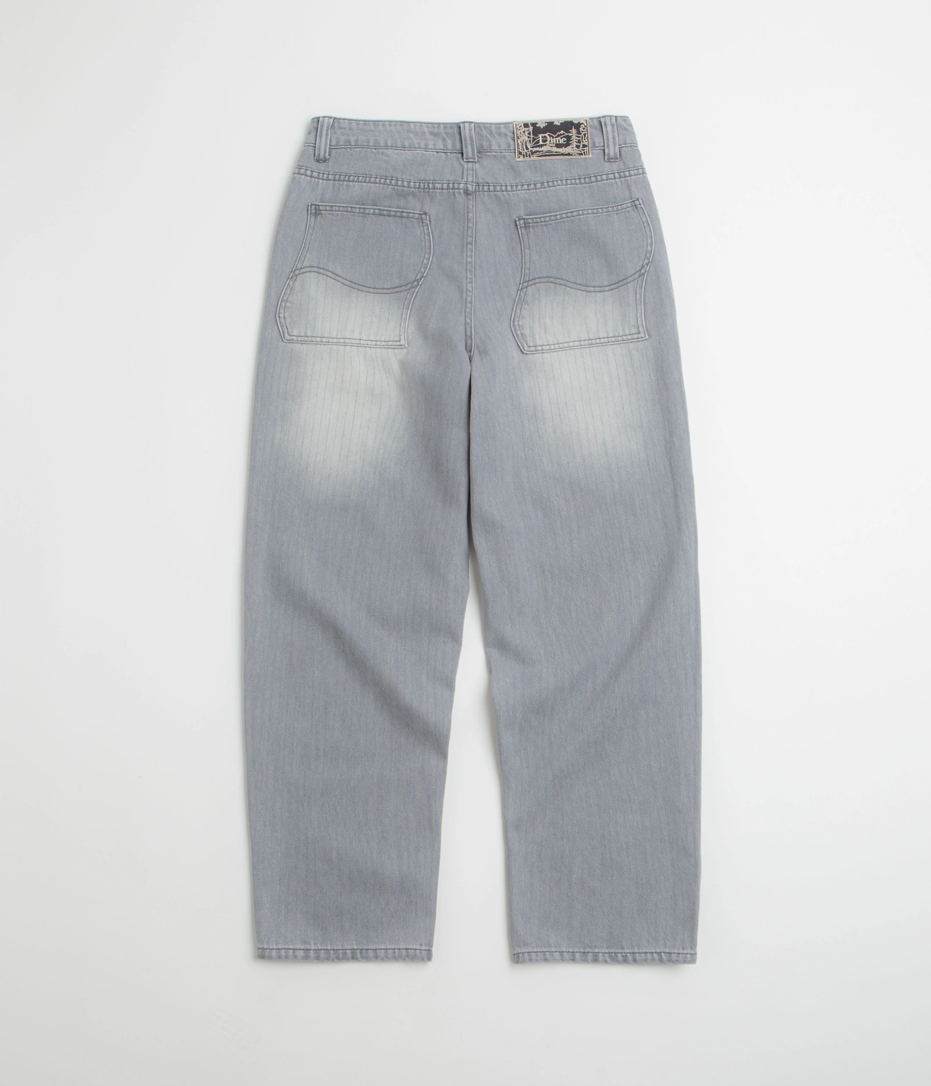 Dime Striped Classic Baggy Denim Pants - Sandblasted Grey - Image 3