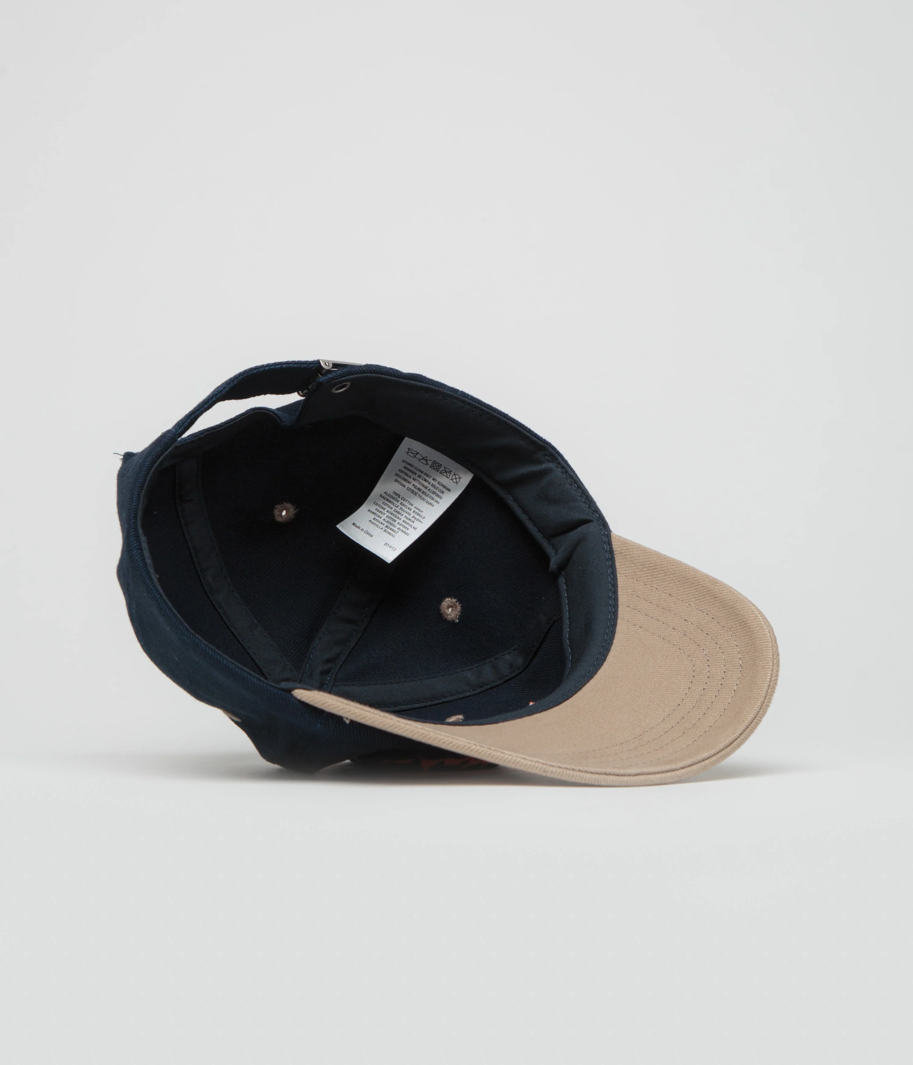 Dungeon Scrawl Logo Brushed Canvas Cap - Navy Taupe /  Orange - Image 4