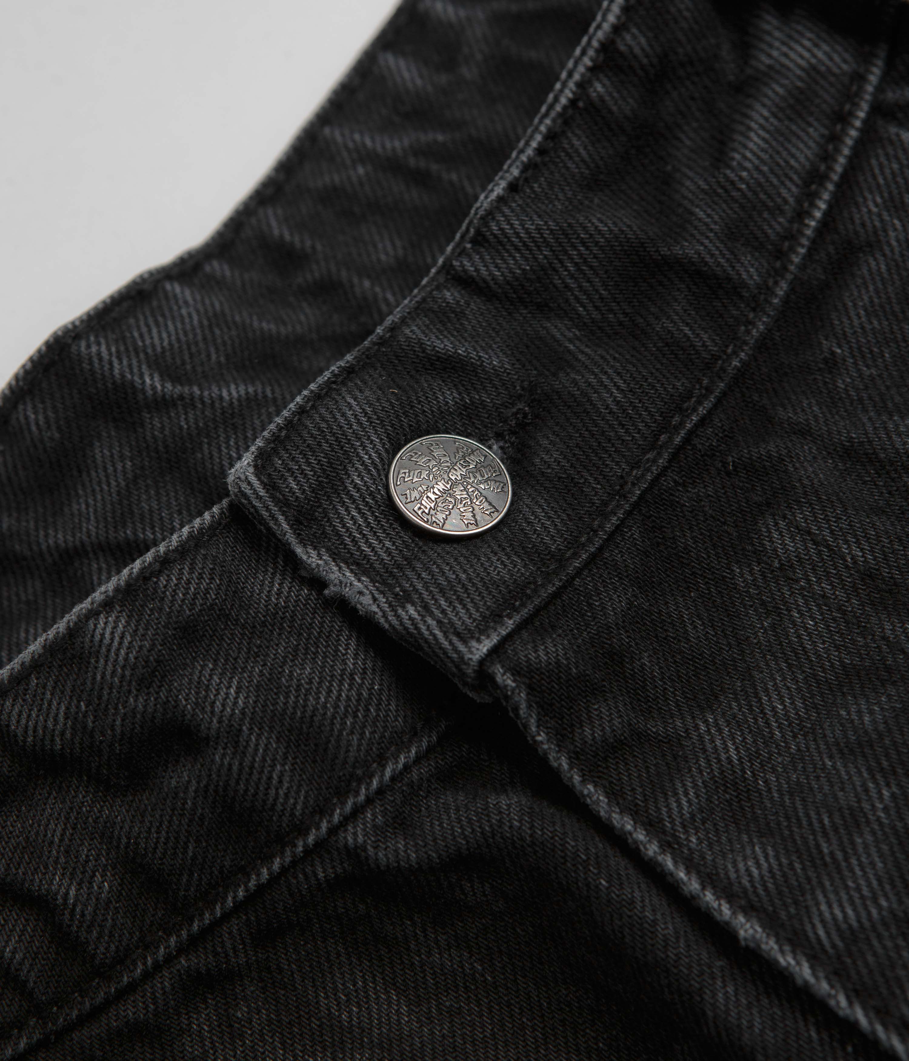 Fucking Awesome Baggy Pleated Denim Laser Shorts - Black - Image 7