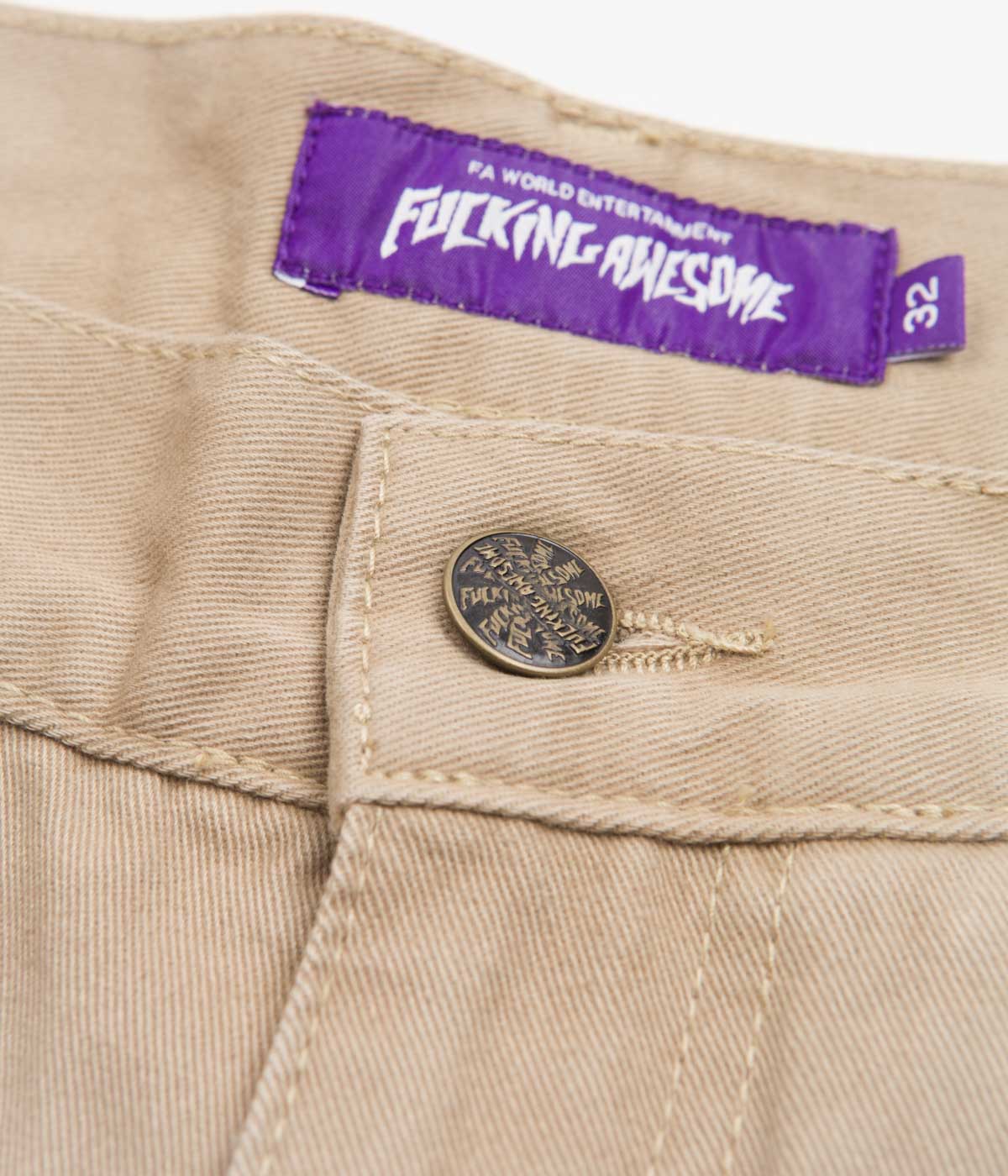 Fucking Awesome Contacts Baggy Cargo Pants - Khaki - Image 4