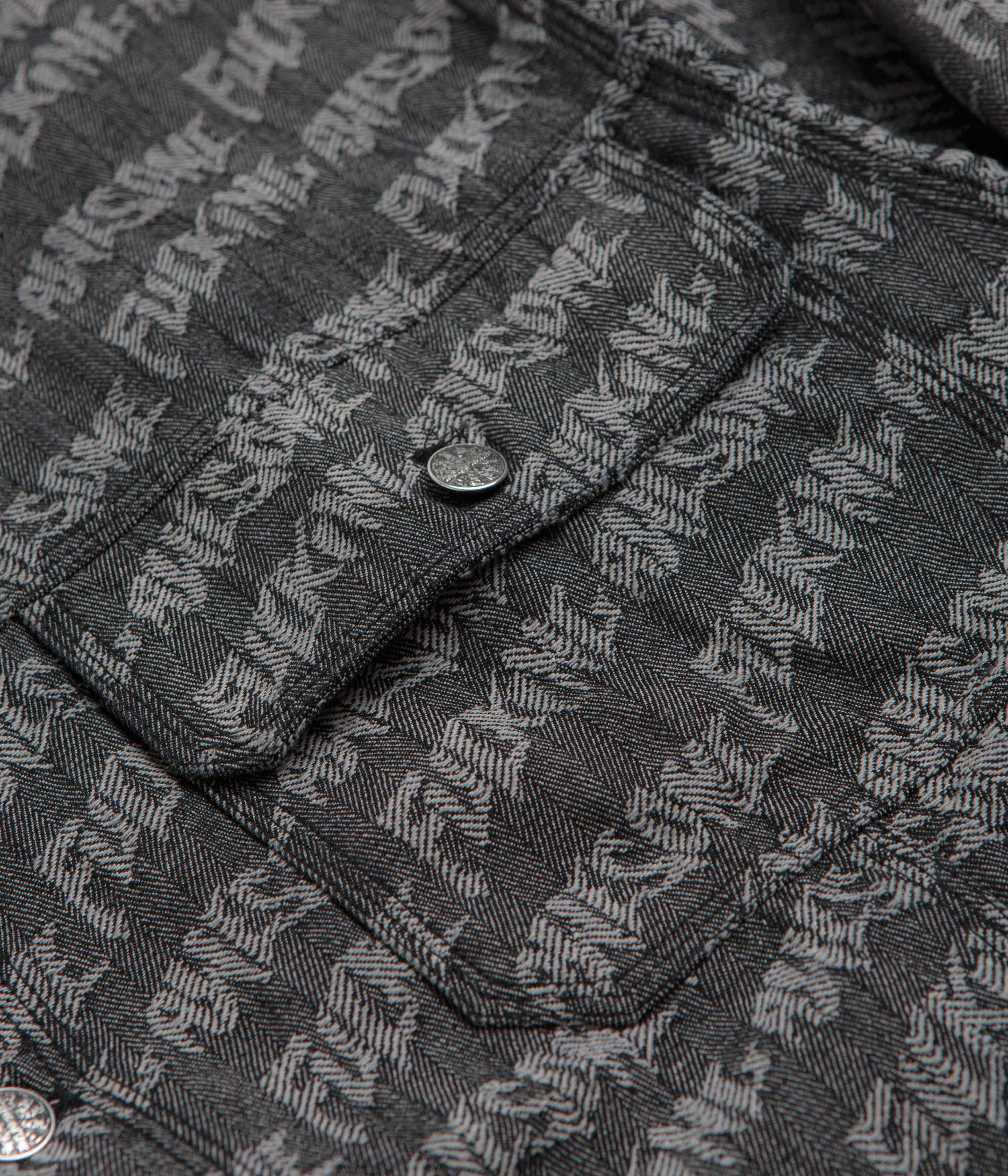 Fucking Awesome Herringbone Work Jacket - Black / Light Grey - Image 5