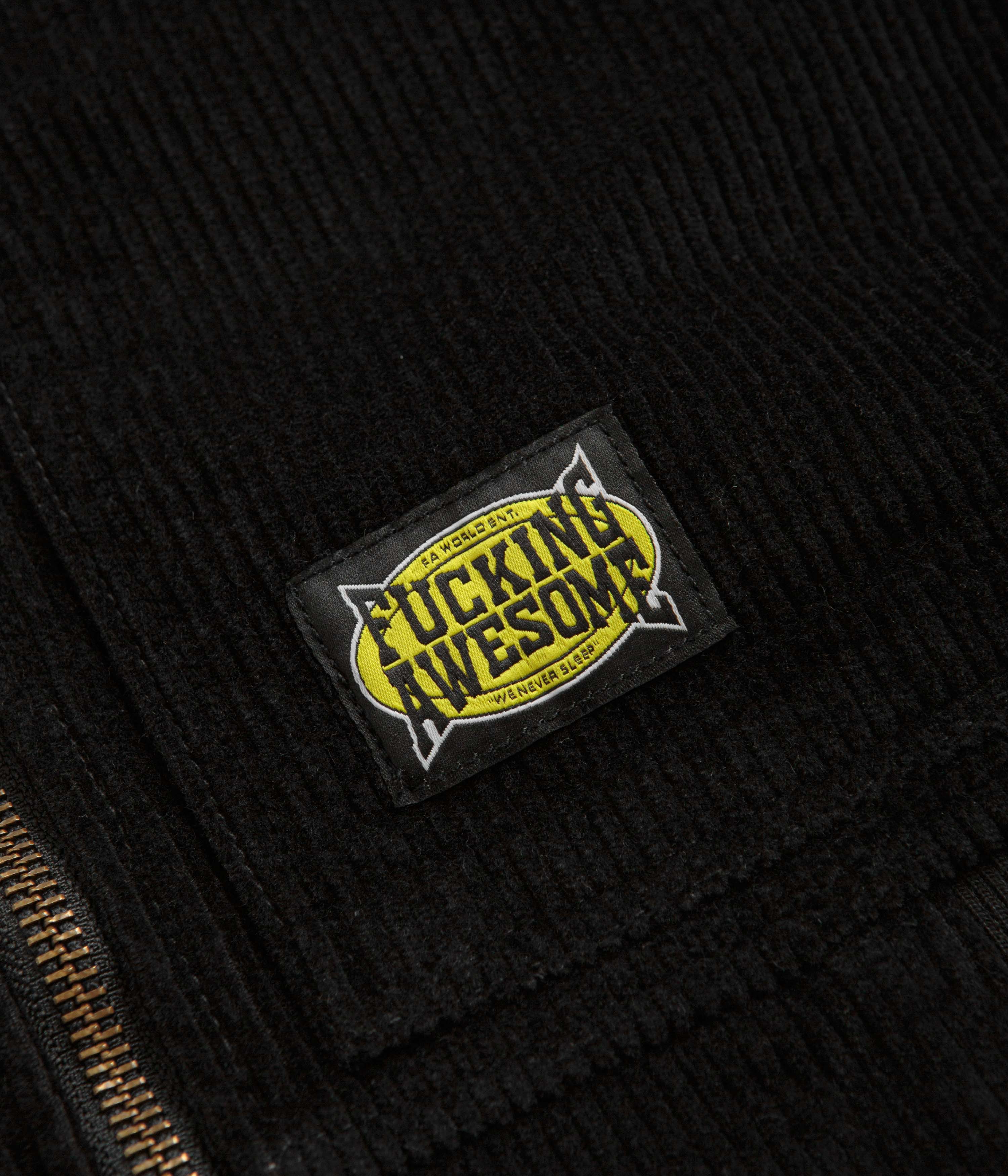 Fucking Awesome KO Corduroy Zipped Hoodie - Black - Image 5