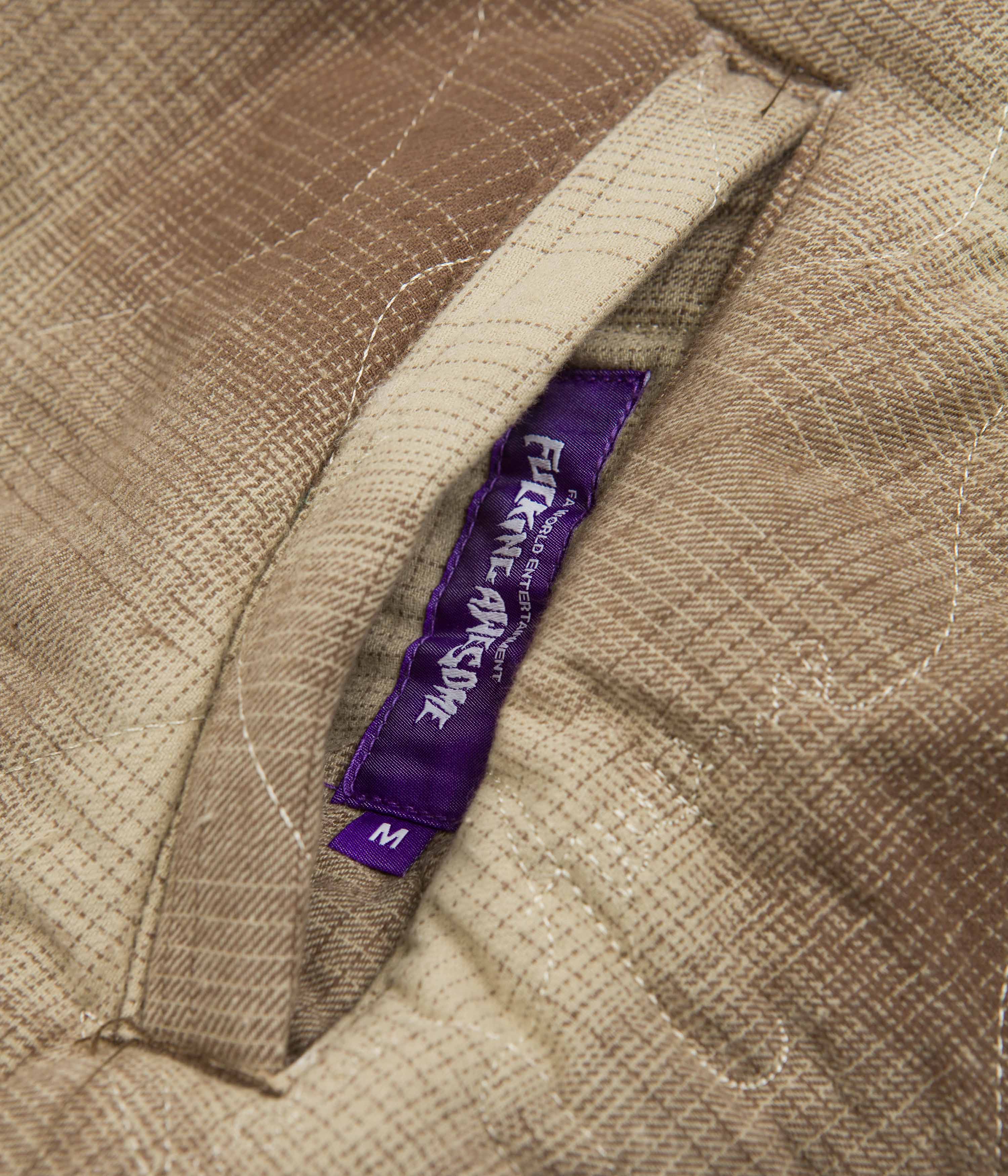 Fucking Awesome Lightweight Reversible Flannel Jacket - Tan / Brown - Image 3