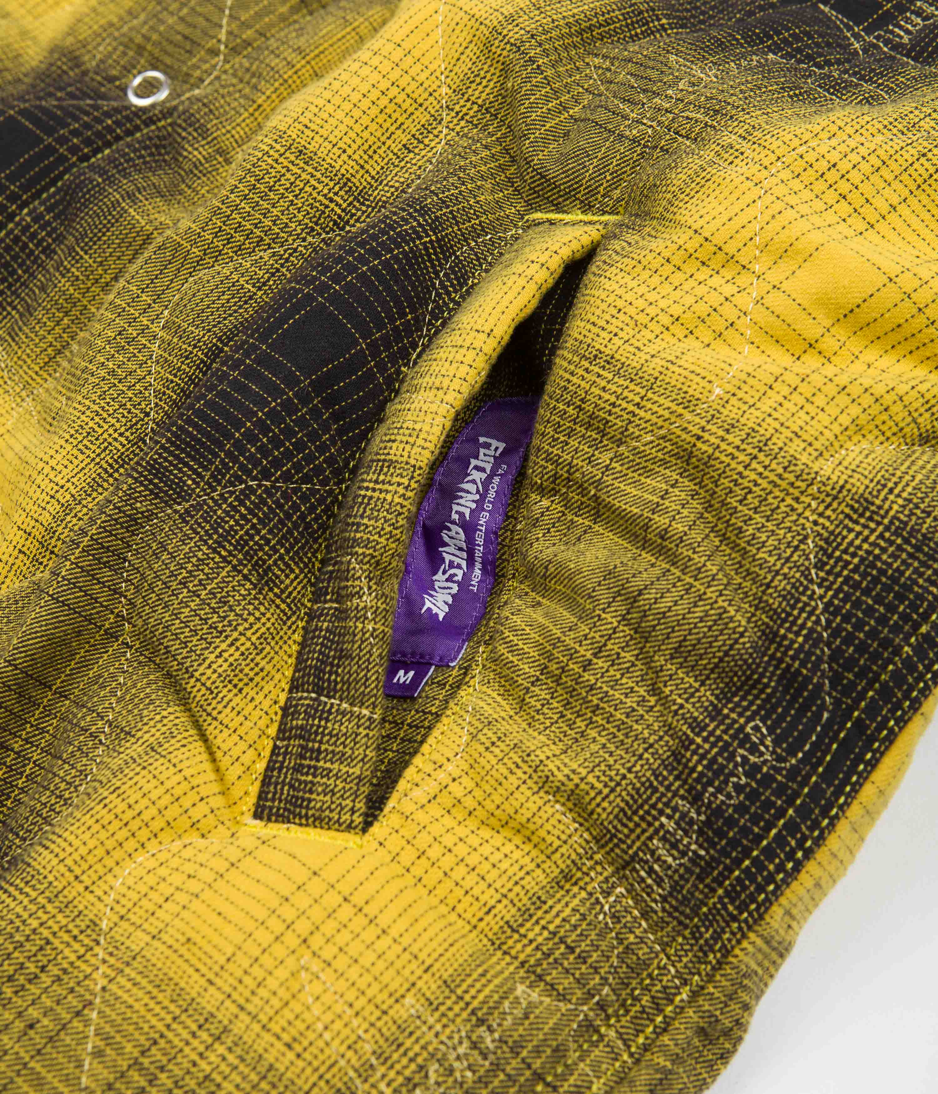 Fucking Awesome Lightweight Reversible Flannel Jacket - Yellow / Black - Image 3