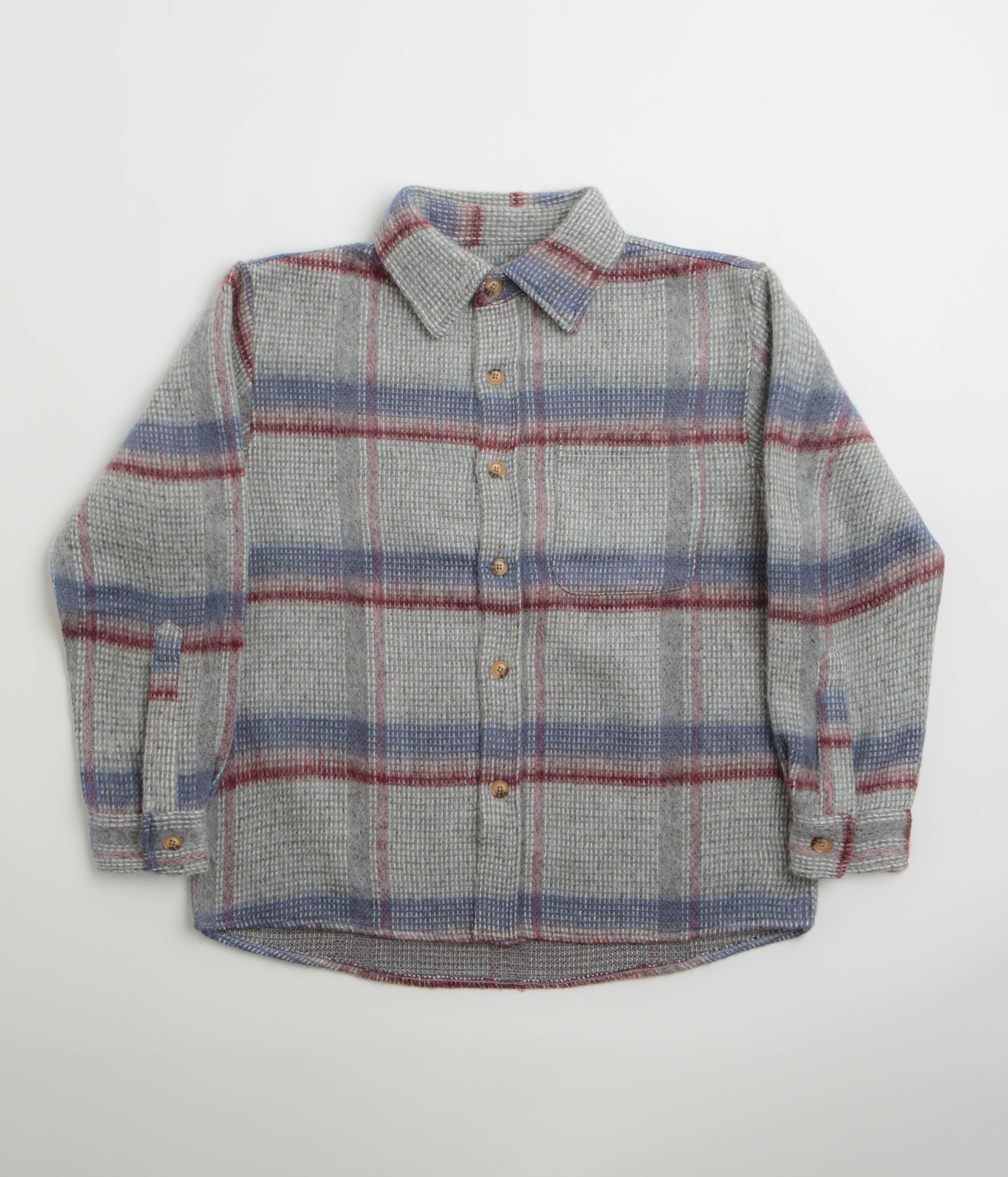 Fucking Awesome Oversized Flannel Shirt - Grey / Blue