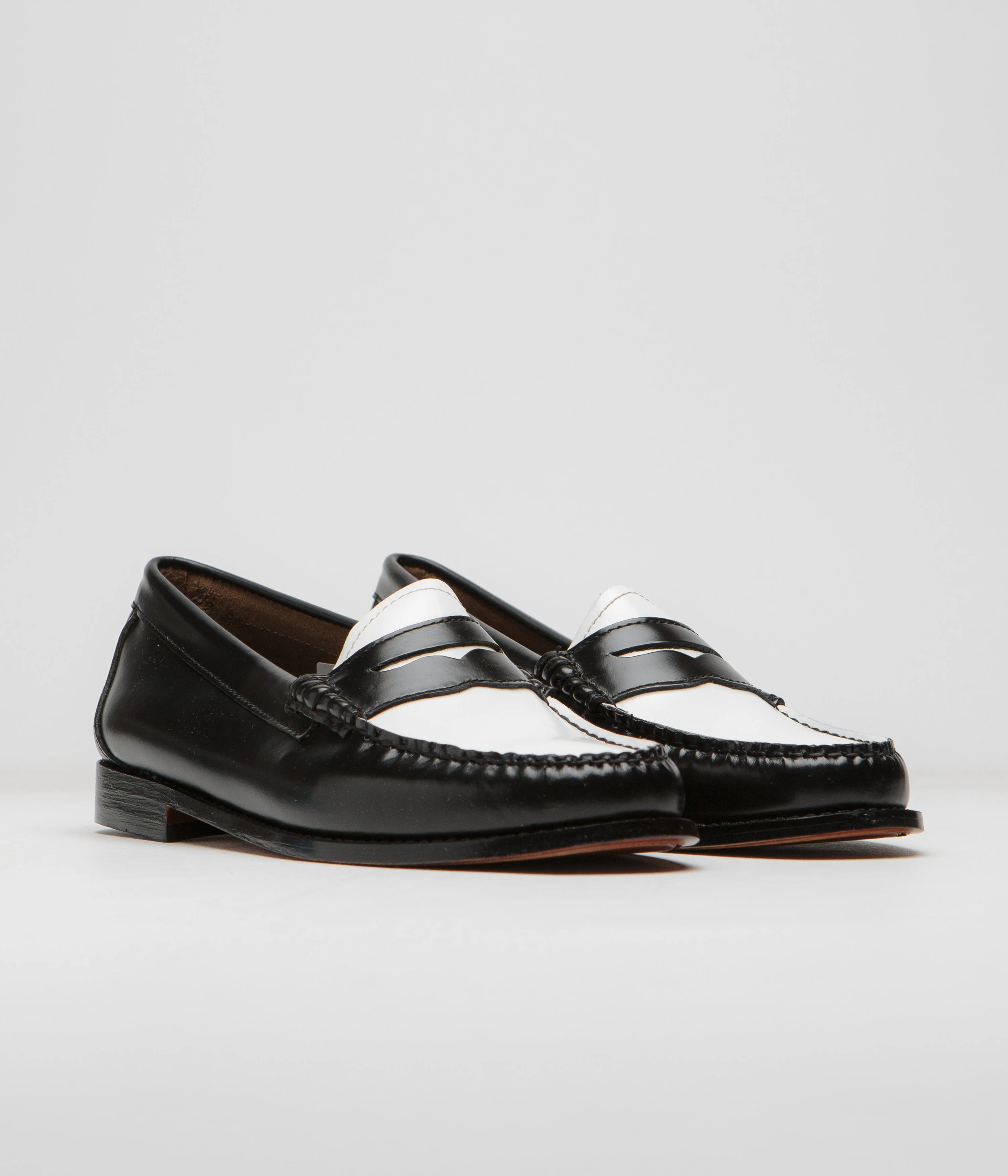 G.H. Bass Womens Weejun Penny Shoes - Black / White - Image 2