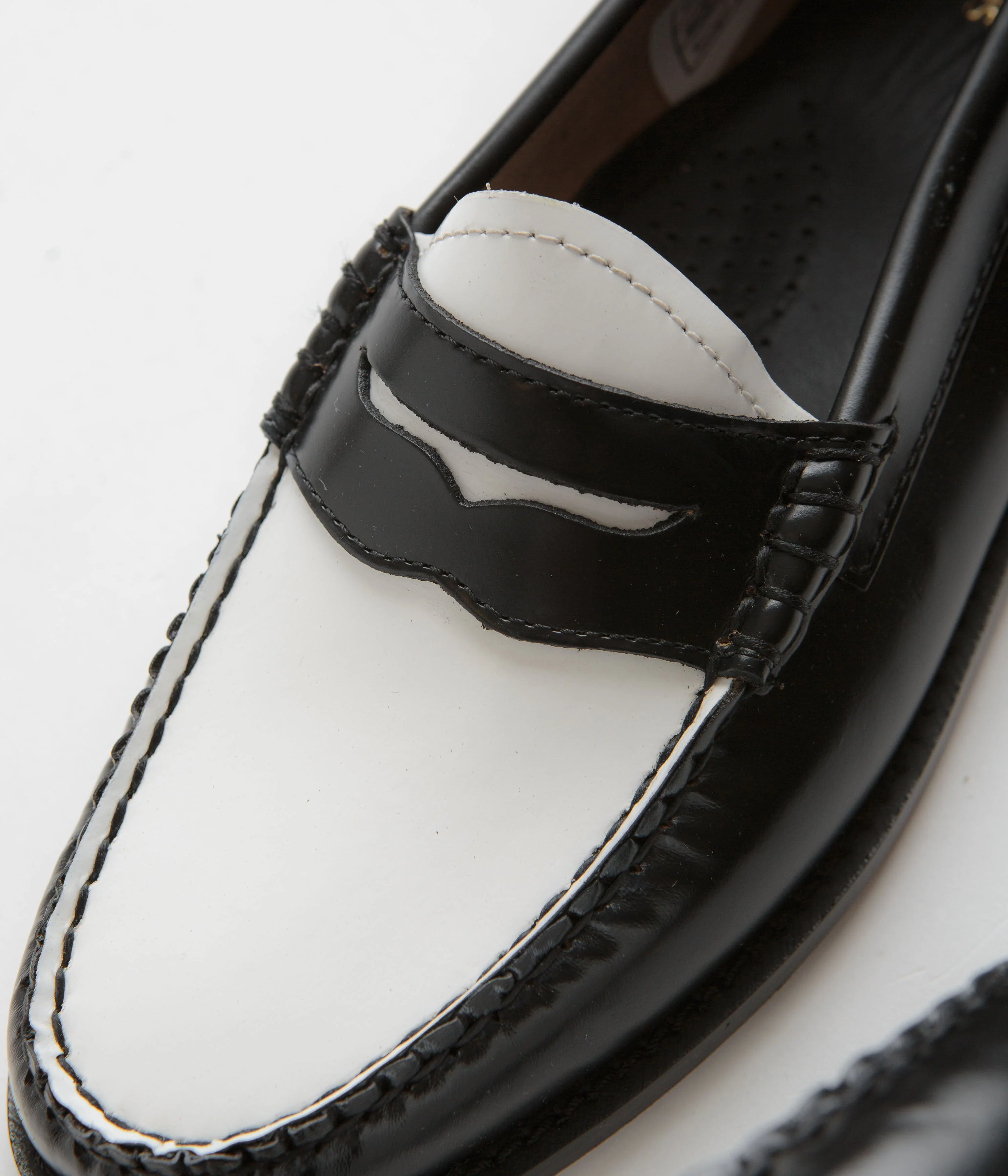 G.H. Bass Womens Weejun Penny Shoes - Black / White - Image 3