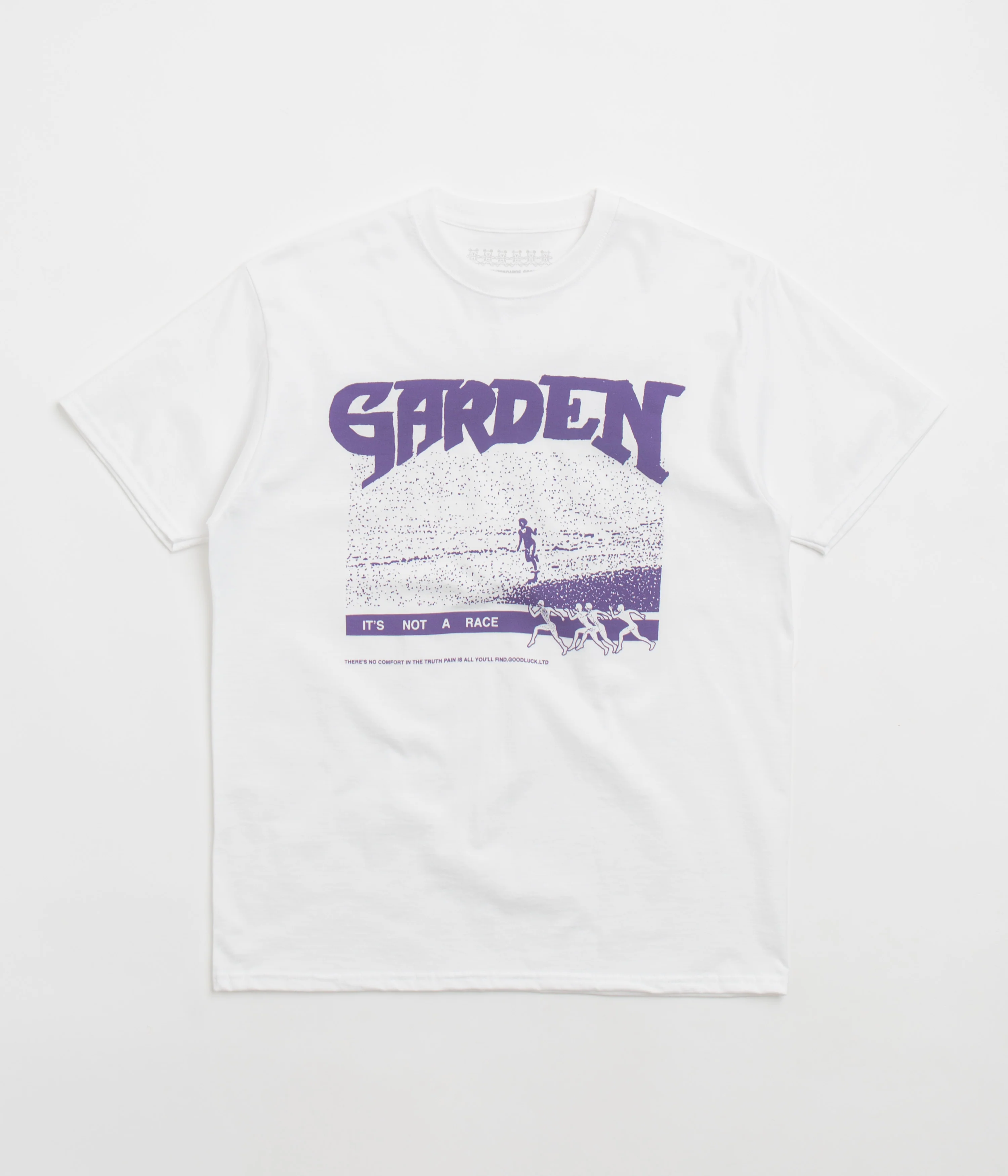 Garden Not A Race T-Shirt - White / Purple