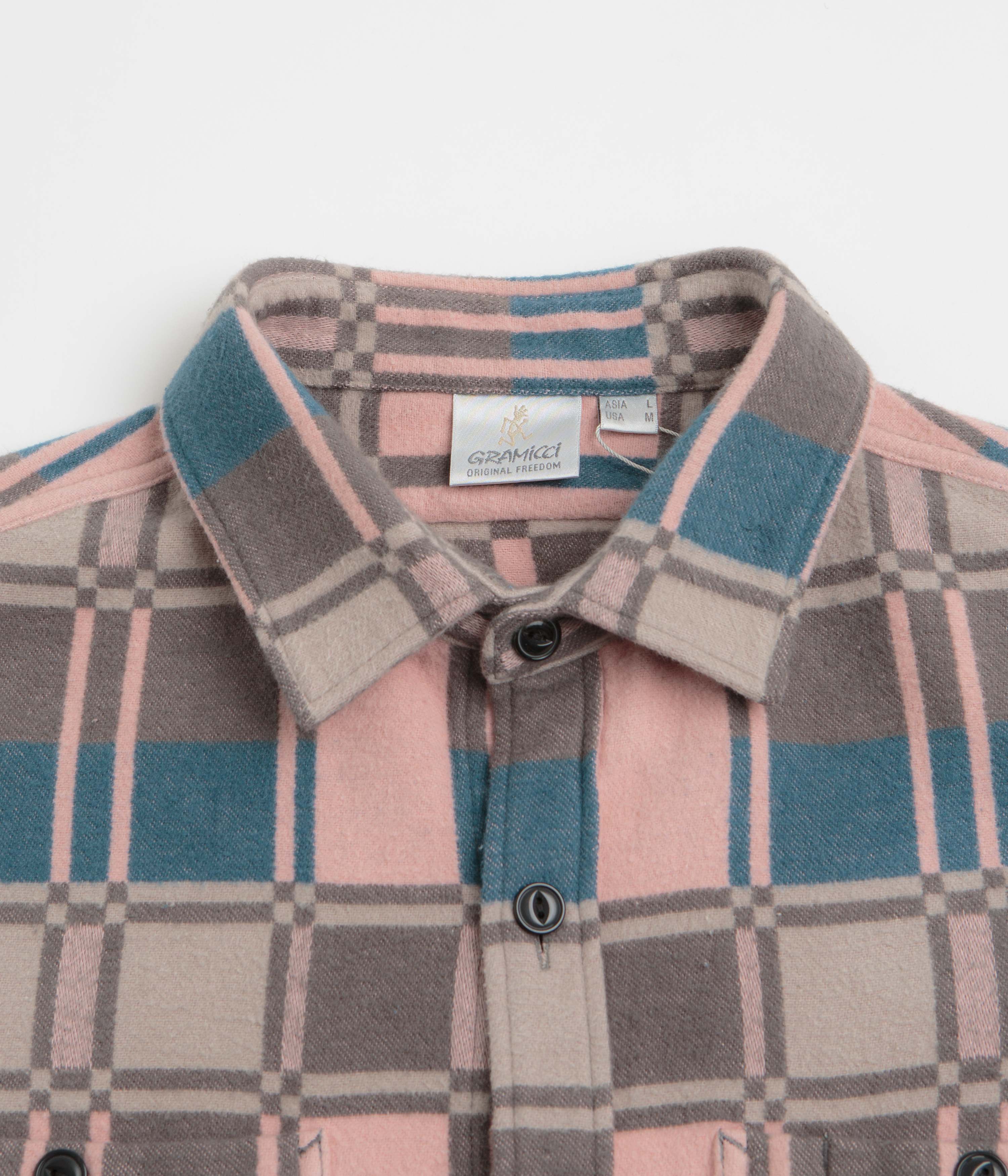 Gramicci Anthony Flannel Shirt - Blush Check - Image 2