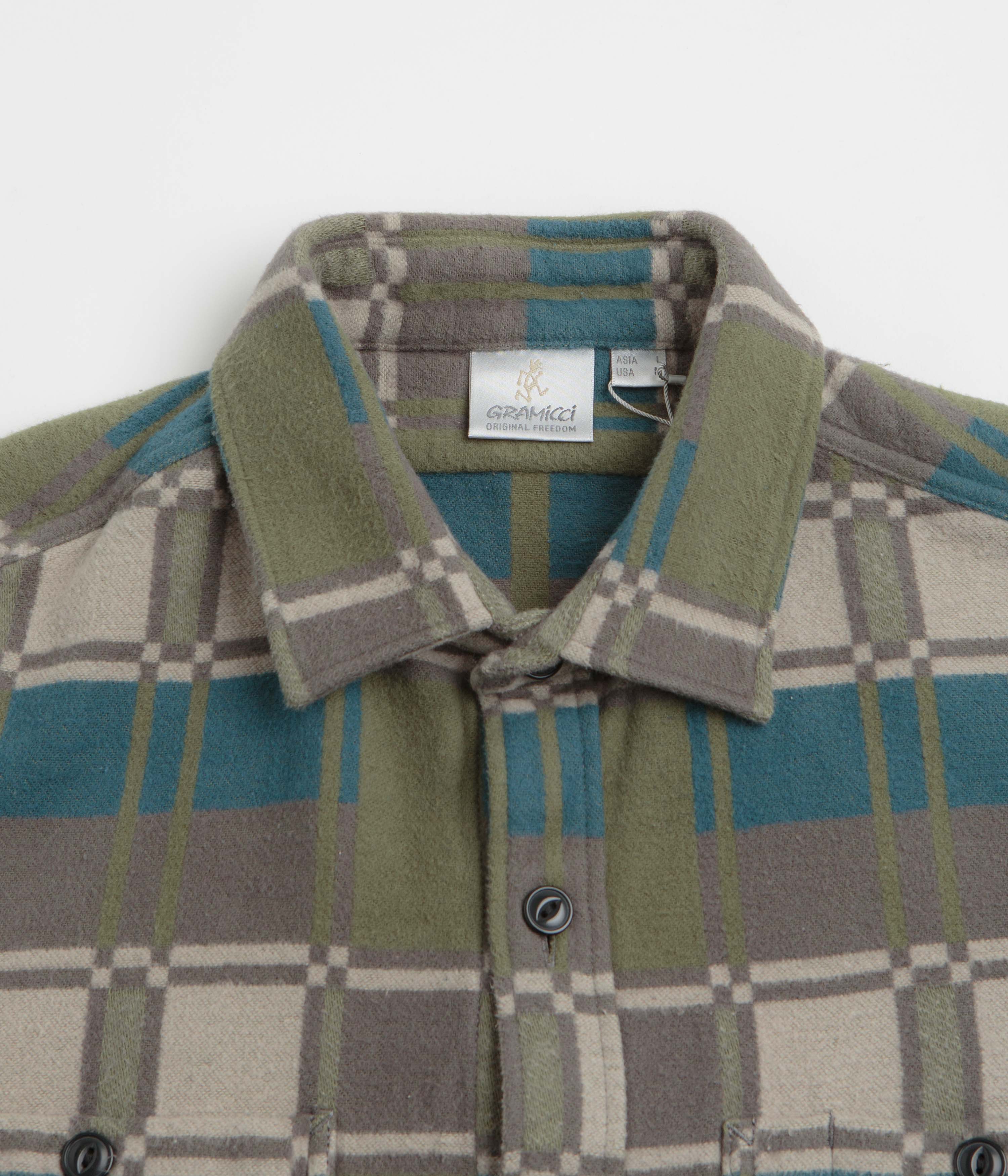 Gramicci Anthony Flannel Shirt - Silver Check - Image 2