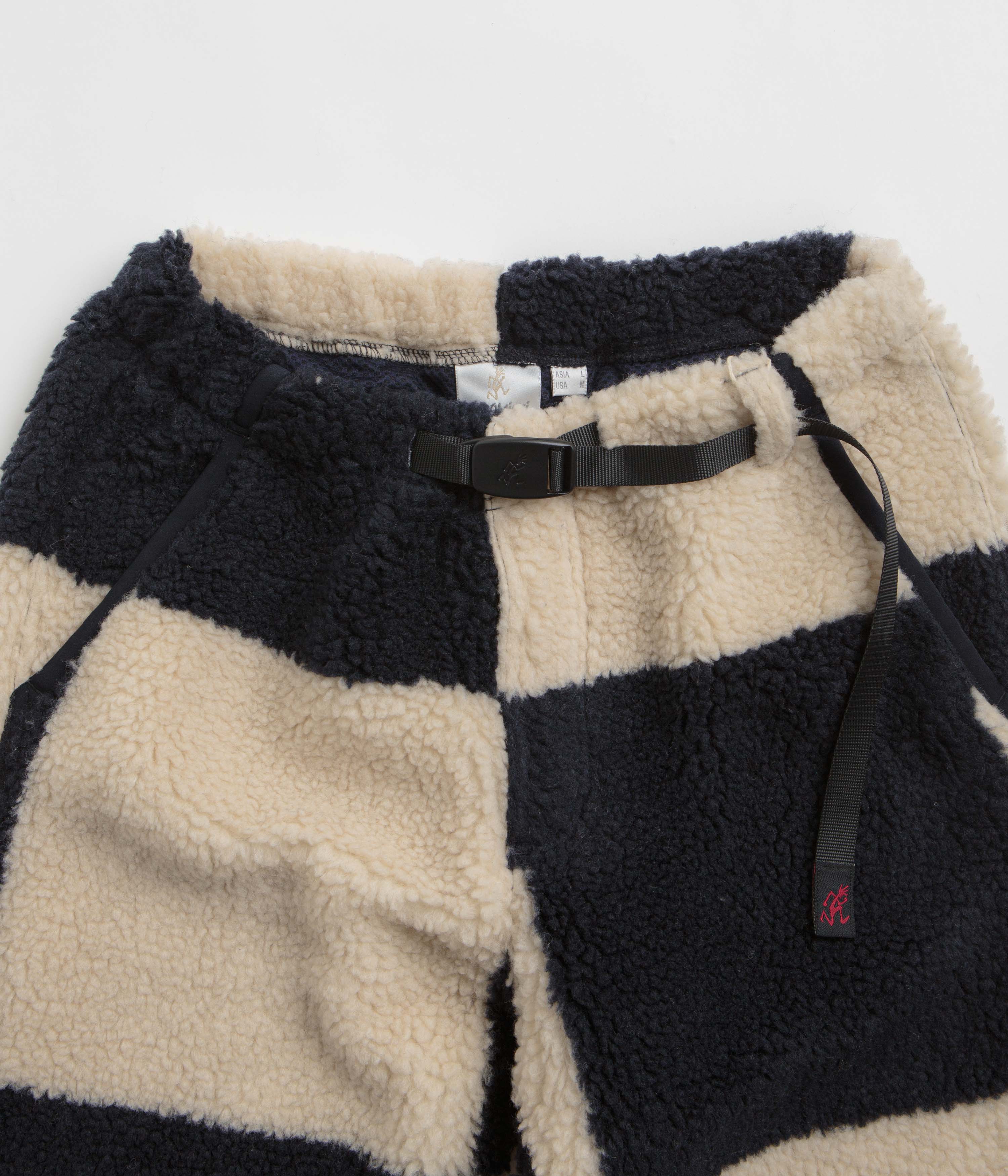 Gramicci Checkered Sherpa Pants - Natural / Navy Check - Image 4