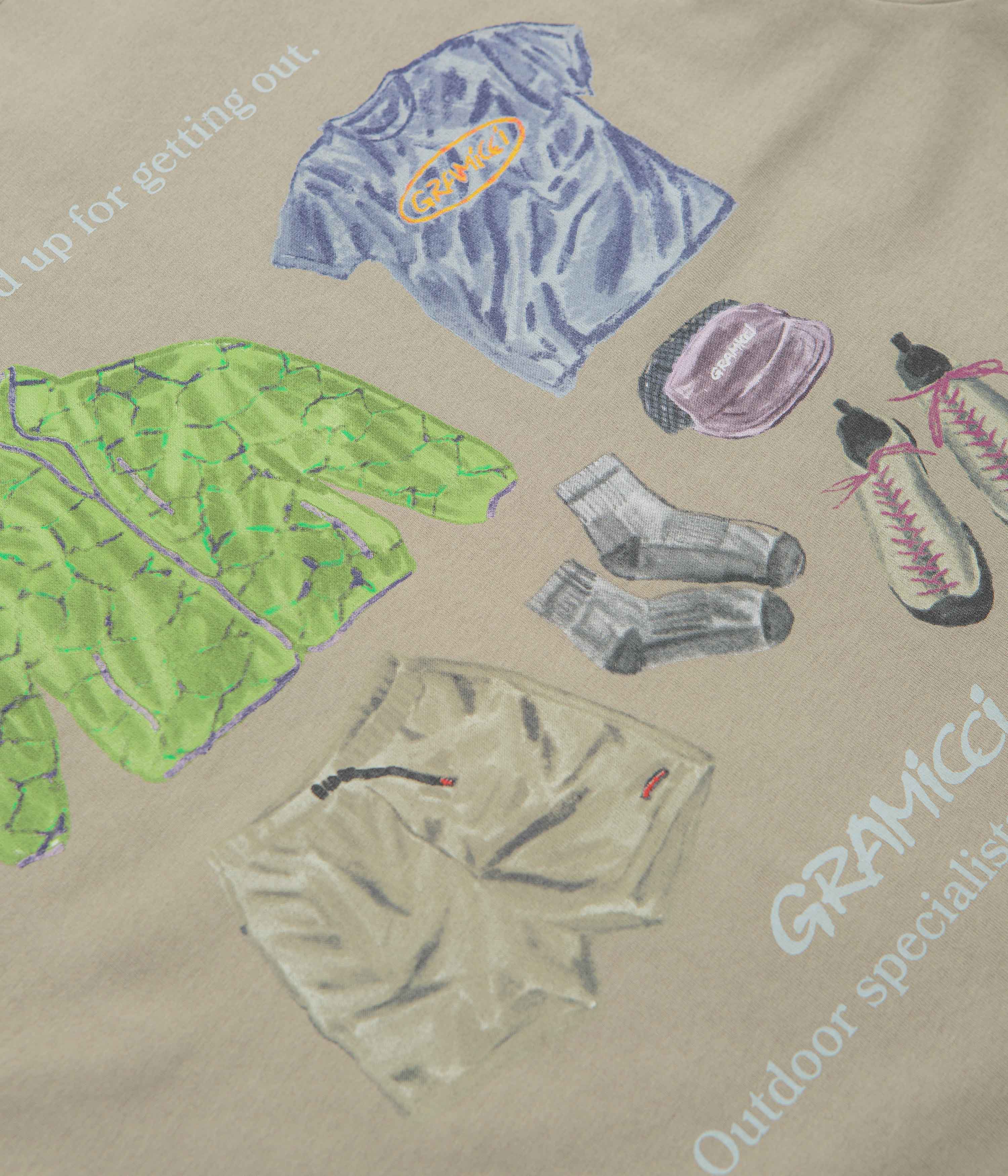 Gramicci Geared Up T-Shirt - Khaki - Image 4