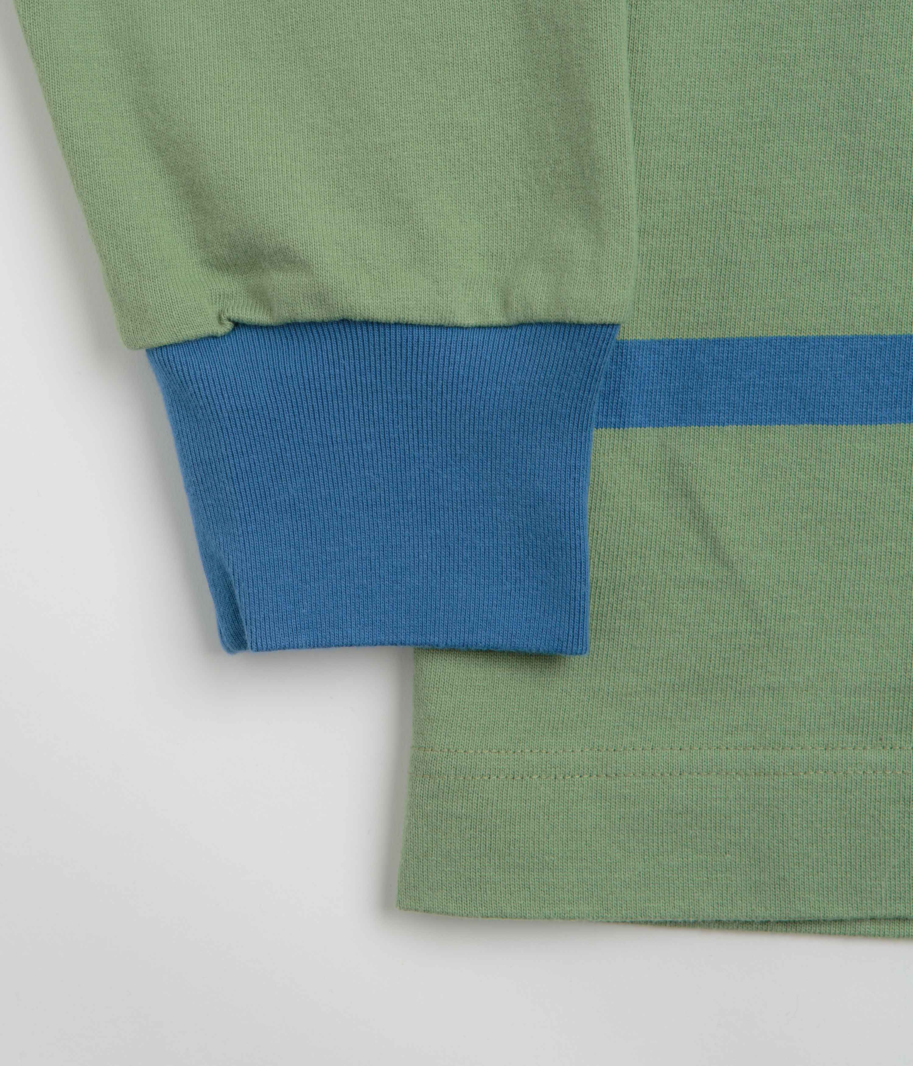 Gramicci Langdon Rugby Shirt - Olive / Blue - Image 5
