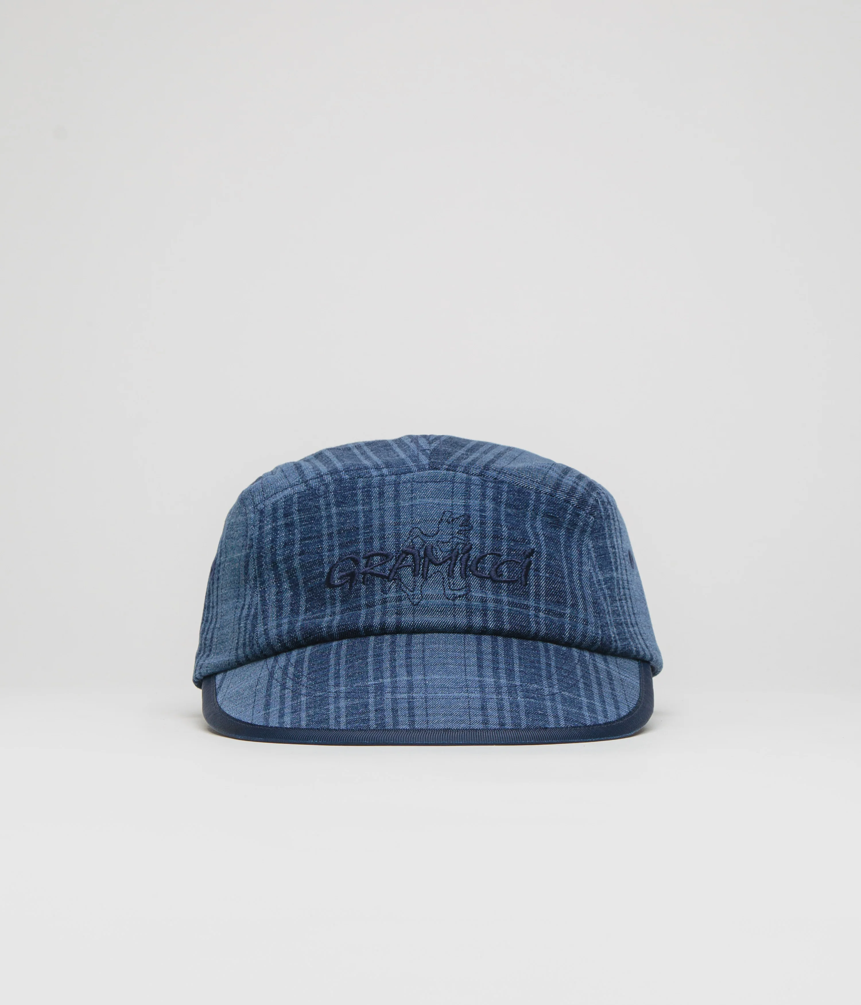 Gramicci Long Bill Cap - Indigo Checkered Plaid - Image 2