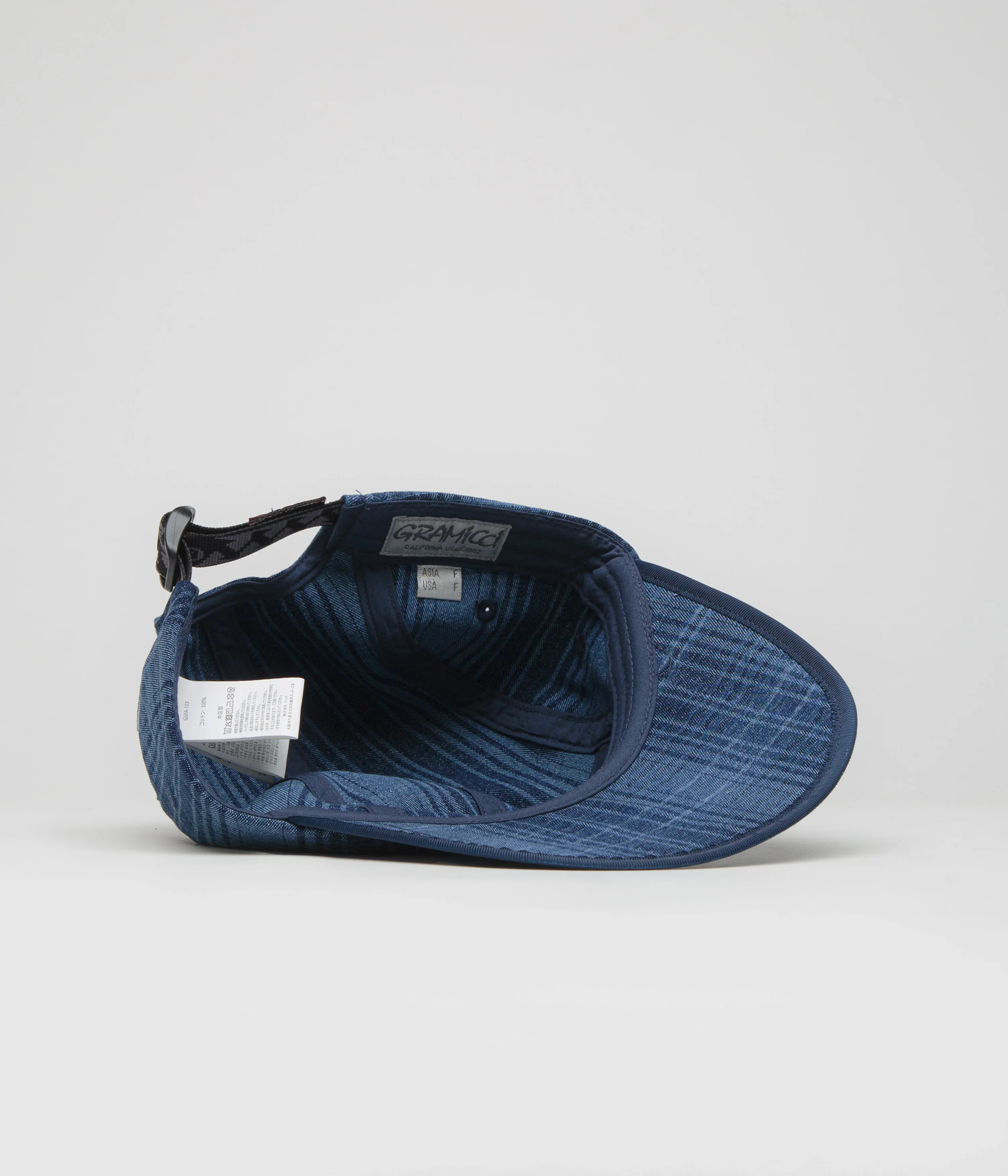 Gramicci Long Bill Cap - Indigo Checkered Plaid - Image 4
