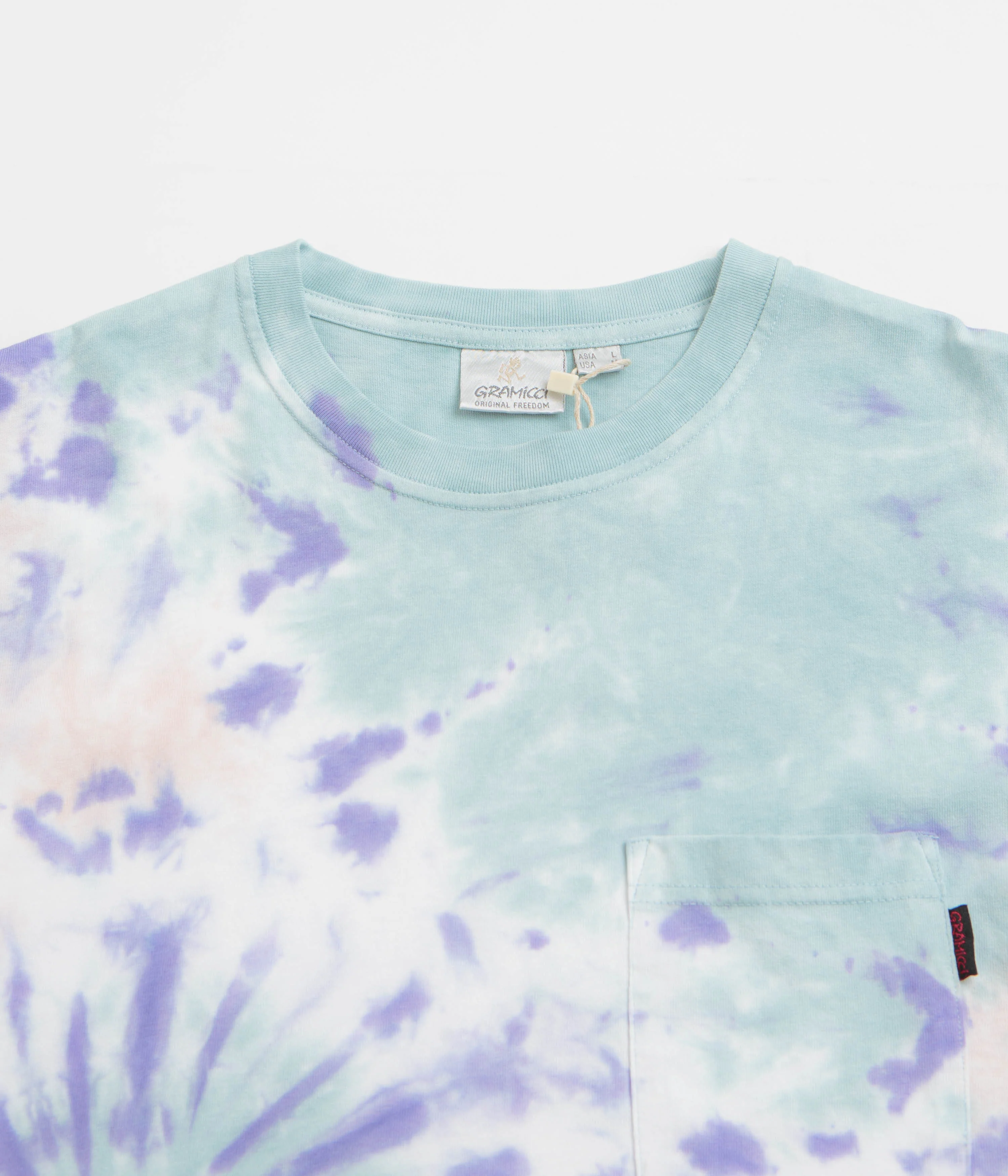 Gramicci Long Sleeve Pocket T-Shirt - Blue Tie Dye - Image 2