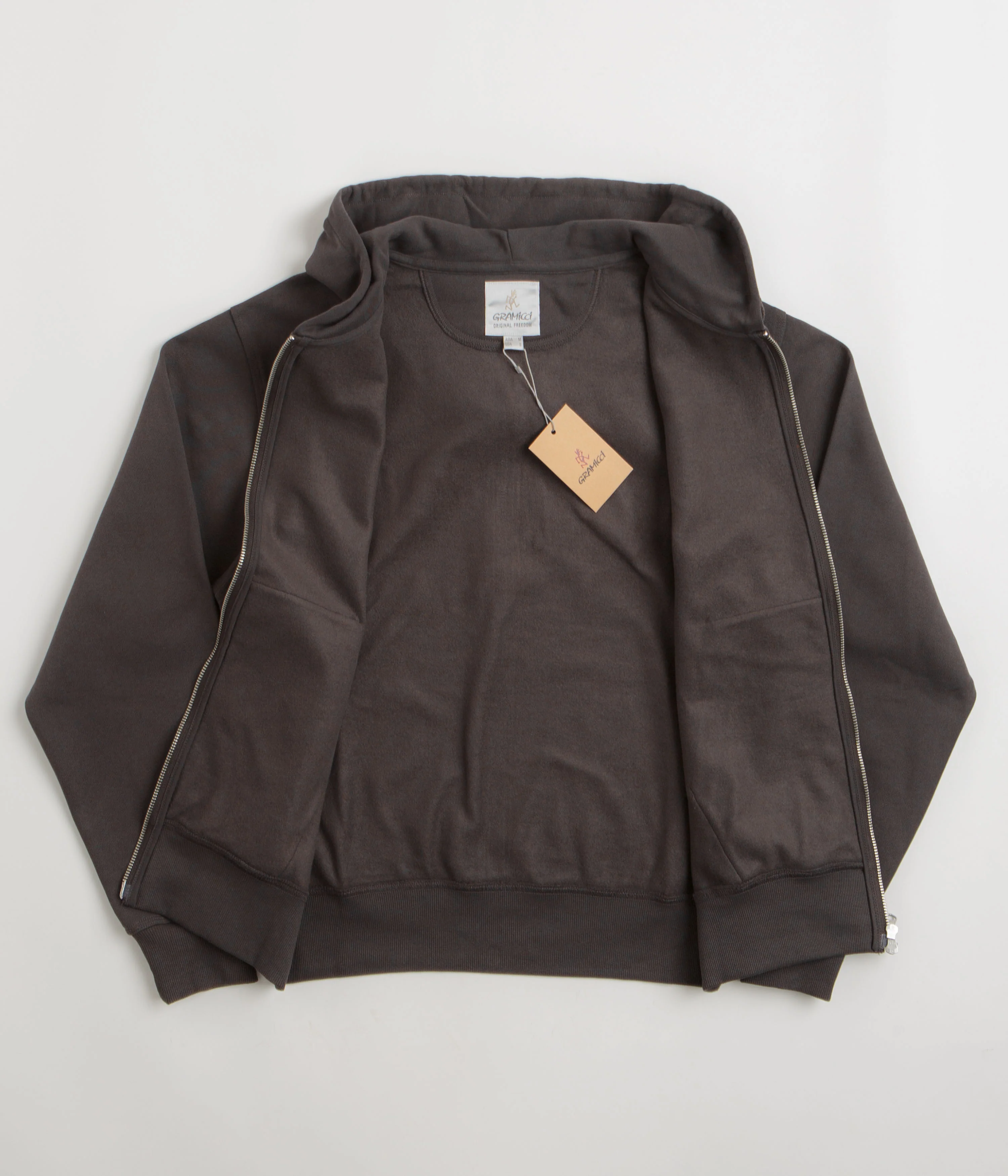 Gramicci Original Freedom Full Zip Hoodie - Deep Brown - Image 2