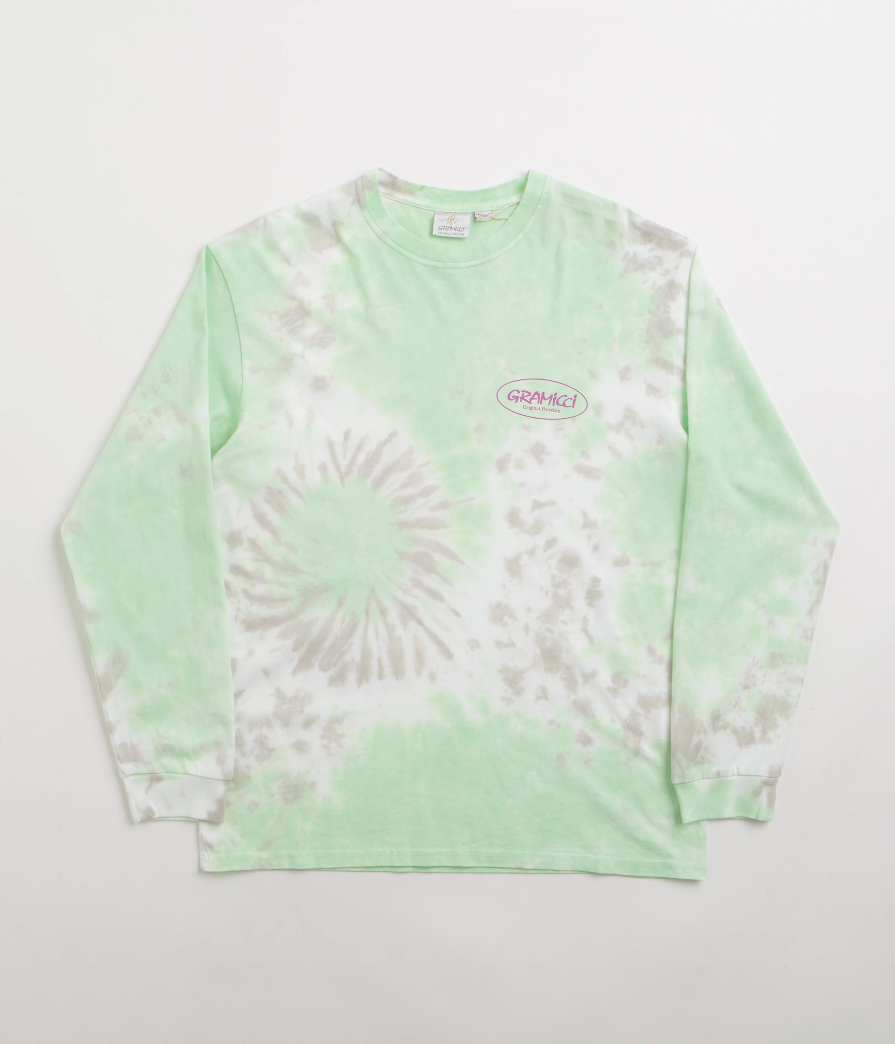 Gramicci Oval Long Sleeve T-Shirt - Green Tie Dye - Image 2
