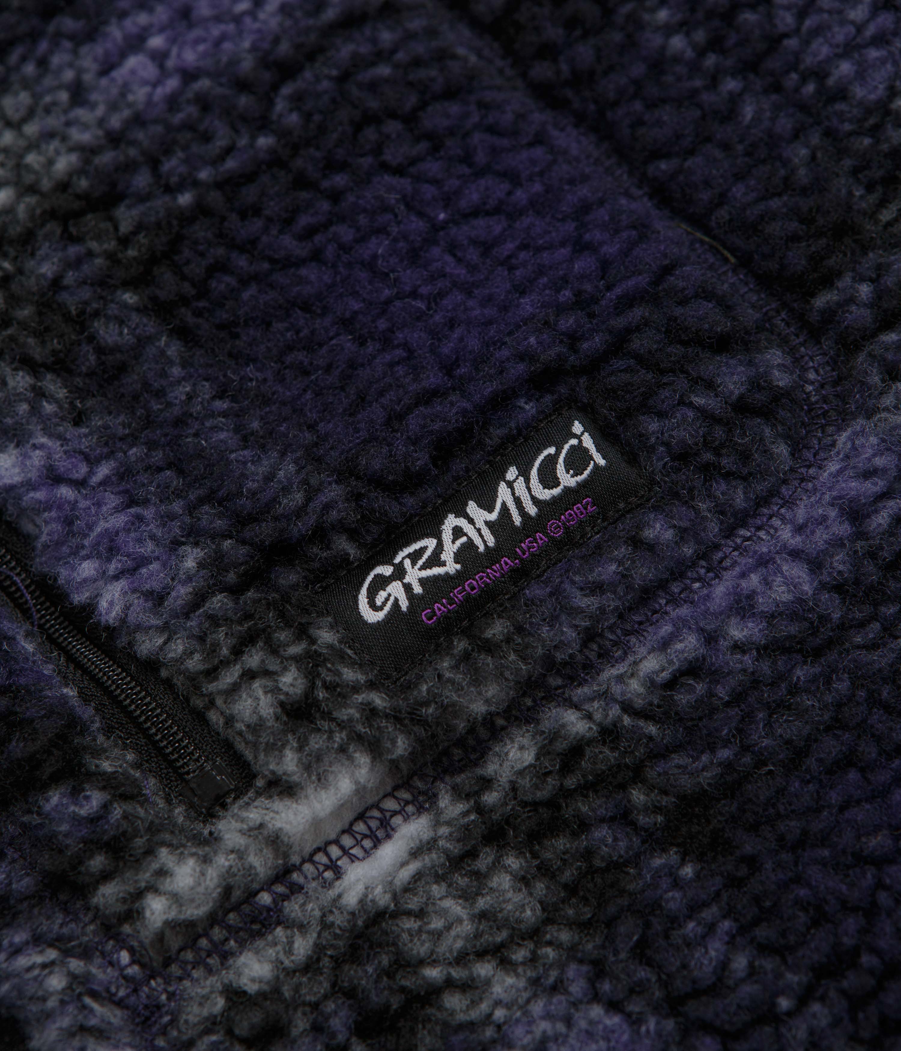 Gramicci Shadow Plaid Sherpa Jacket - Purple Shadow Plaid - Image 4