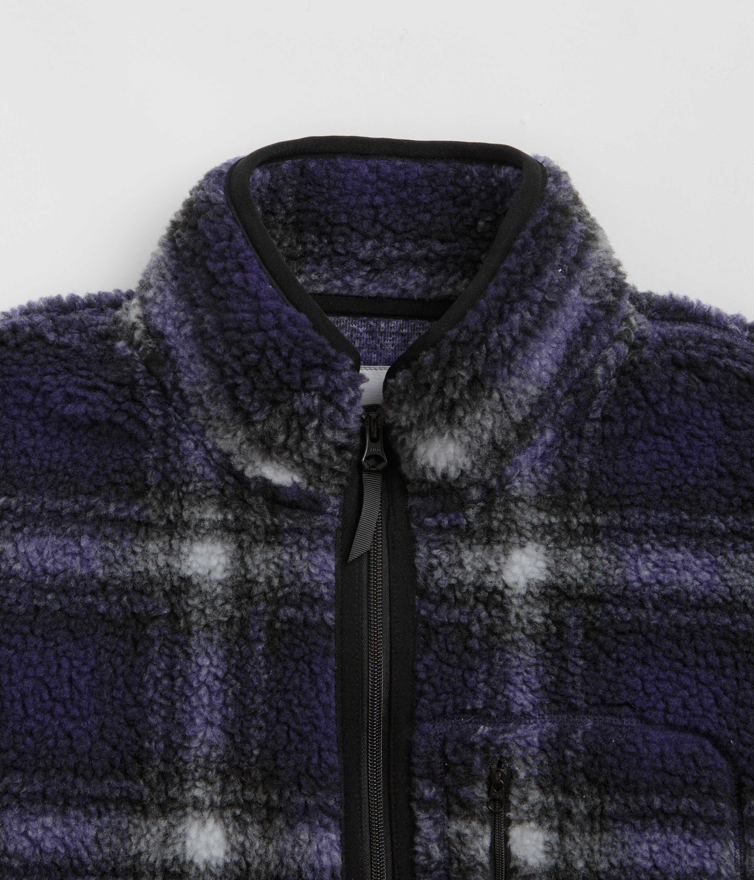 Gramicci Shadow Plaid Sherpa Jacket - Purple Shadow Plaid - Image 6