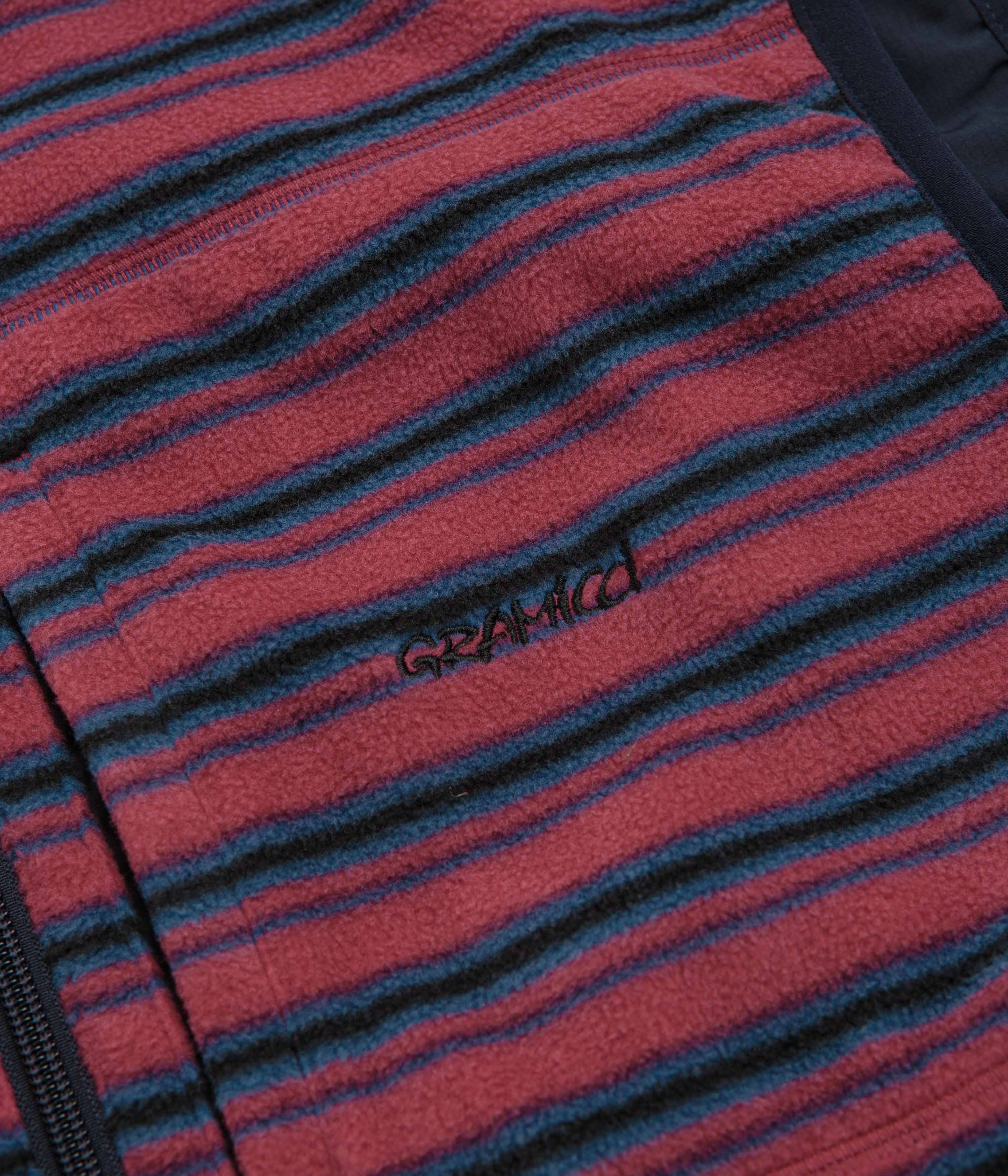 Gramicci Thermal Fleece Reversible Vest - Berry Stripe - Image 6