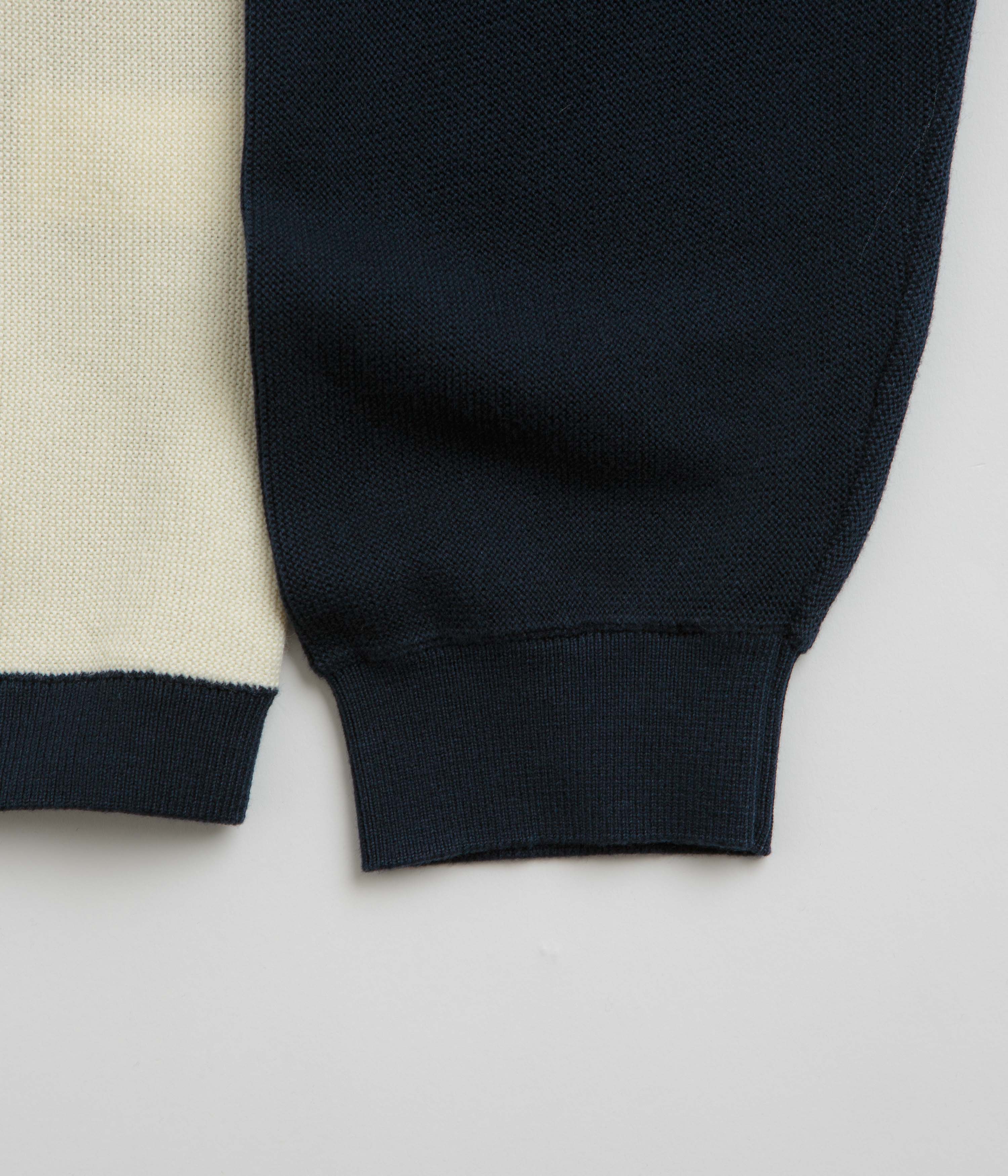 Grand Collection Knit 1/4 Zip Sweatshirt - Navy / Cream - Image 5
